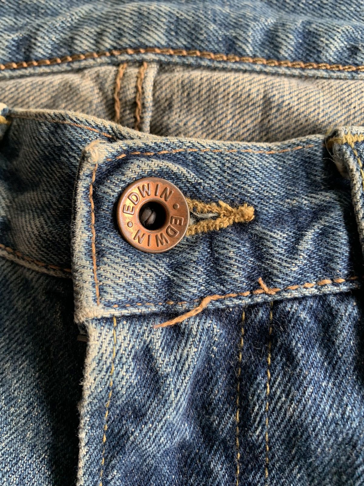 Edwin × If Six Was Nine × Kapital VINTAGE EDWIN 505X SELVEDGE BAGGY RUSTY DISTRESSED DENIM Size US 31 - 16 Thumbnail