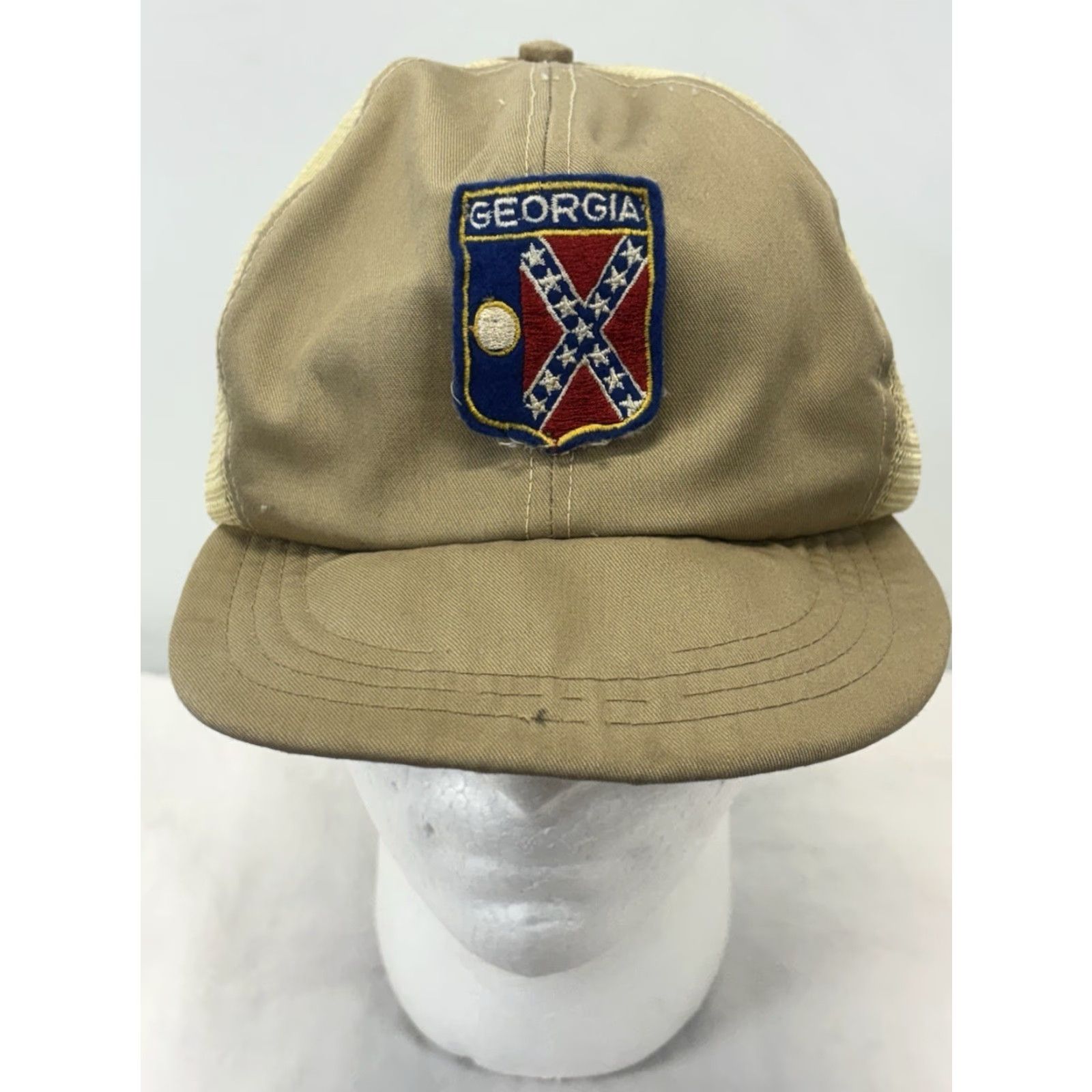 Vintage VINTAGE Georgia Union Made Baseball Trucker Hat Cap Tan 1960s Snapback Adjustable Mens Size ONE SIZE - 2 Thumbnail