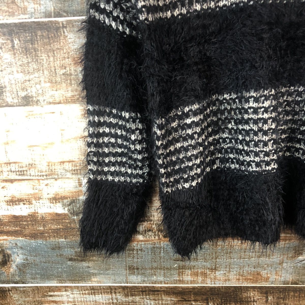 Japanese Brand DL Forever 21 Stripe Black Knitwear #C397 Size S / US 4 / IT 40 - 7 Thumbnail