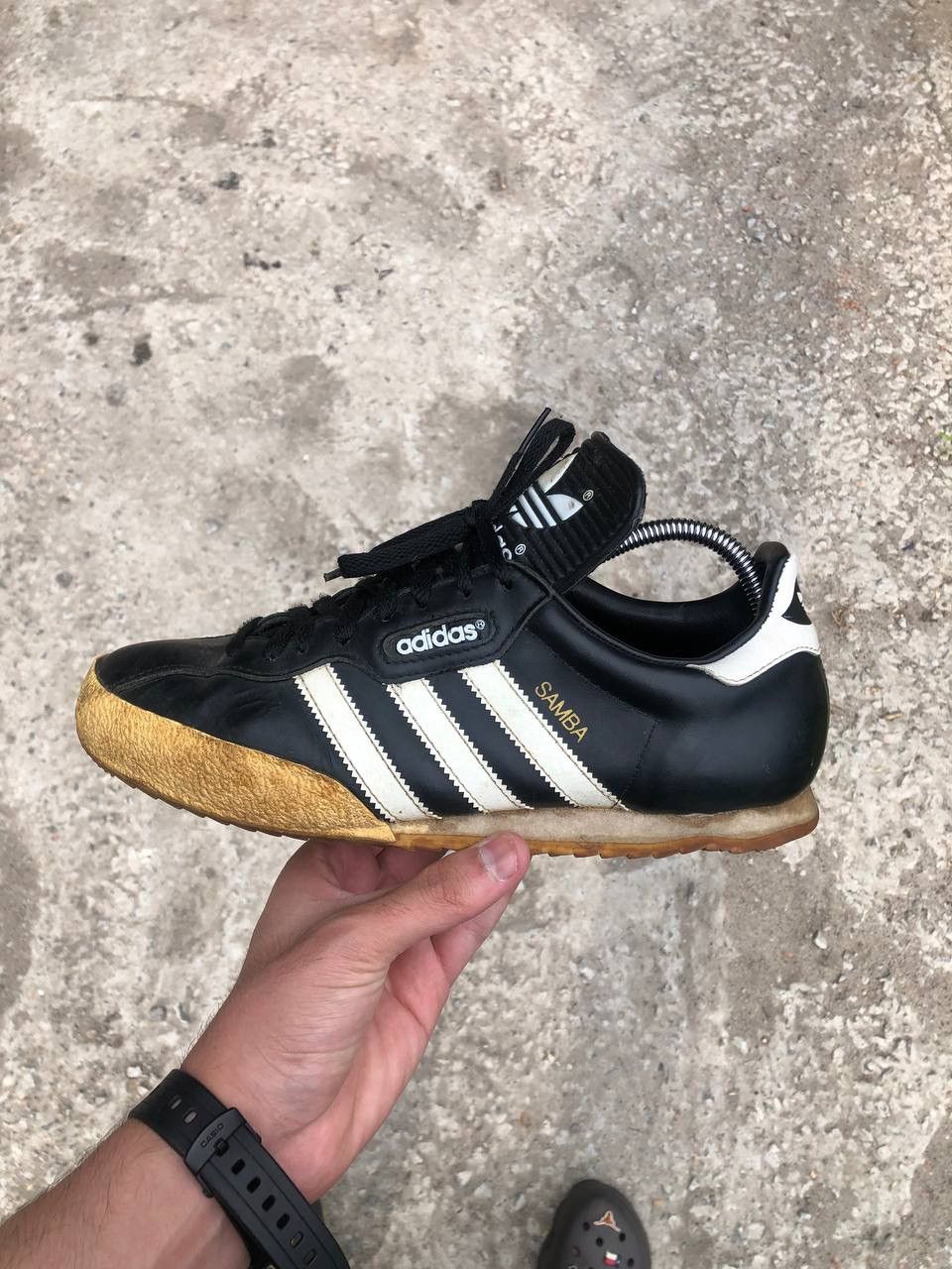 Adidas × Vintage VERY RARE ADIDAS SAMBA LEATHER SHOES Y2K JAPAN STYLE 90s 80s Size US 9.5 / EU 42-43 - 18 Thumbnail