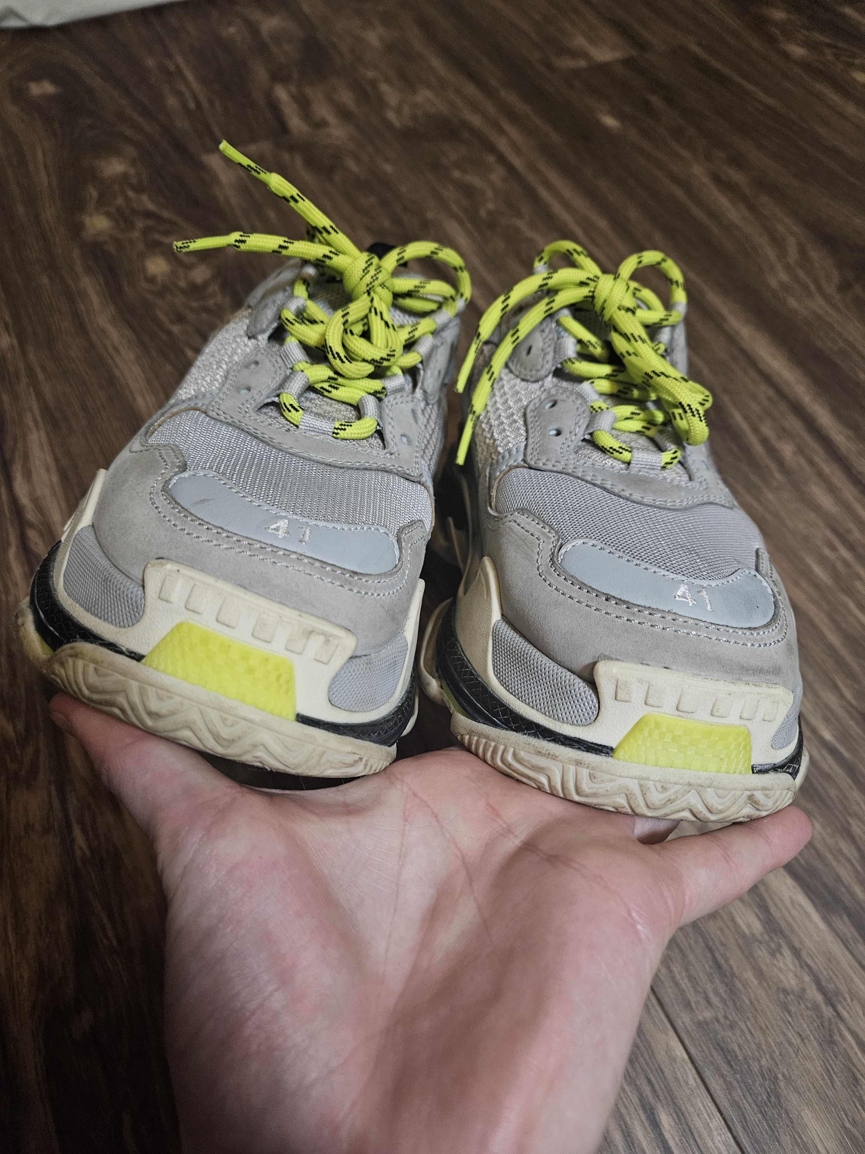 Balenciaga Balenciaga Triple S Gray Green Sz 41 Size US 8 / EU 41 - 8 Thumbnail