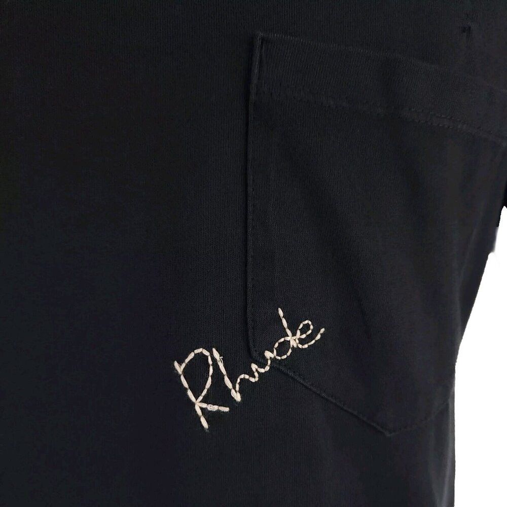 Rhude Rhude Logo Embroidered T-Shirt XS Mens Black Cotton Tee Size US XS / EU 42 / 0 - 3 Thumbnail