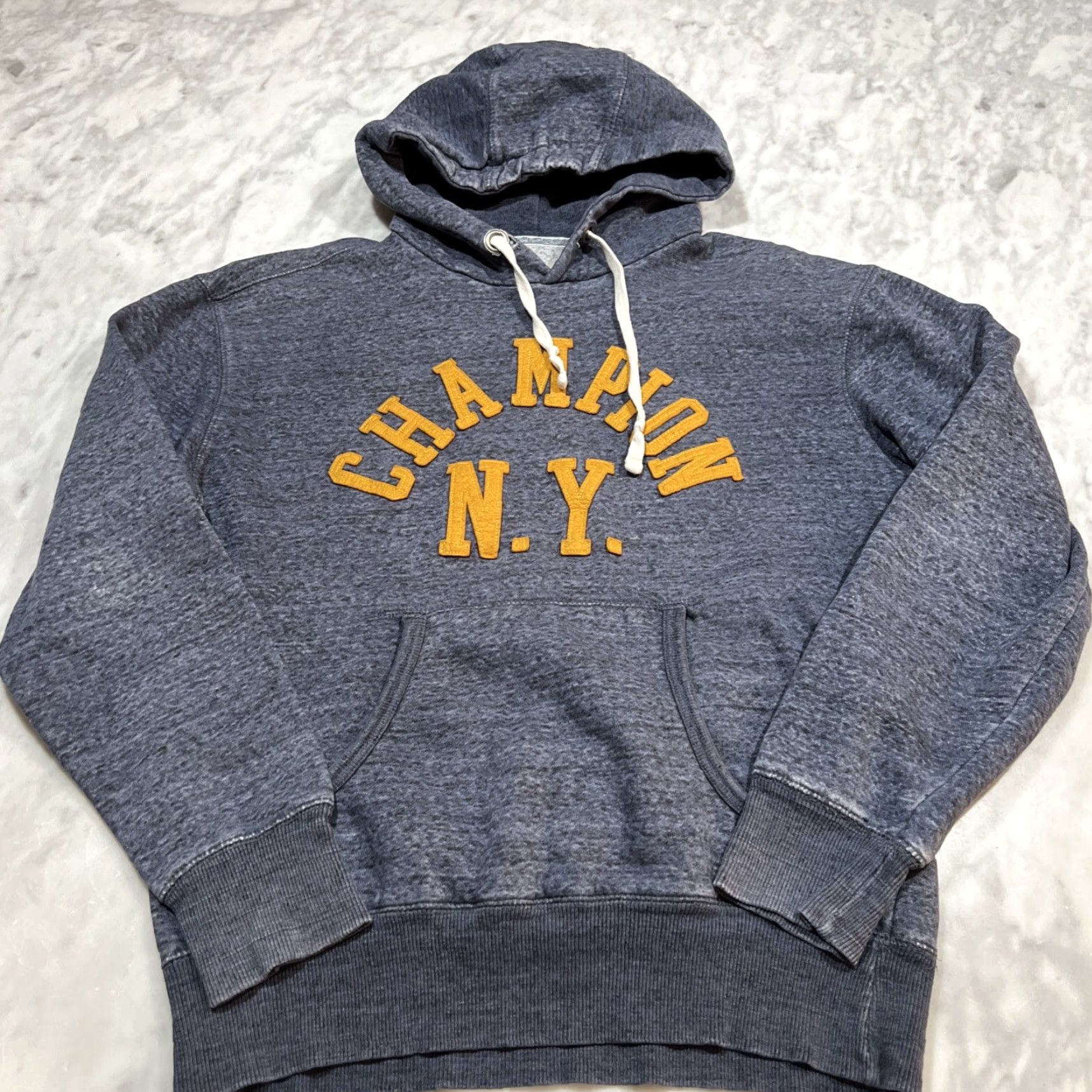 Champion Champion NY Sweatshirt Mens Medium New York Spellout Hoodie Pocket Drawstring Size US M / EU 48-50 / 2 - 2 Thumbnail