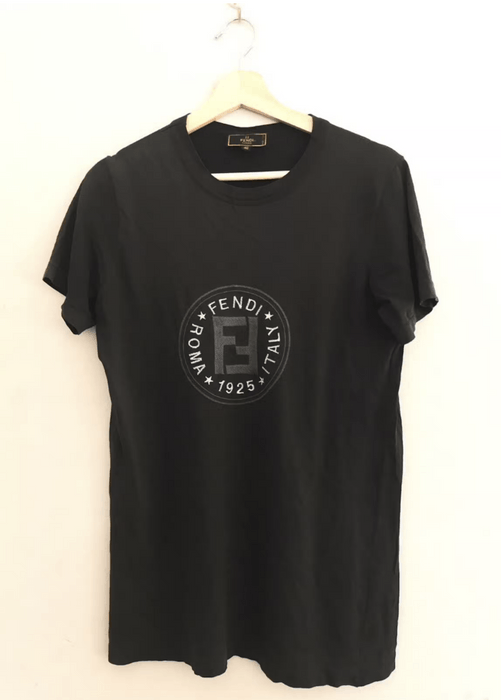 Fendi FENDI Black Embroidered Logo T-Shirt S | Grailed