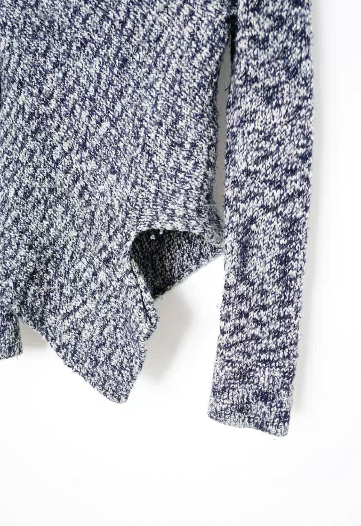 Yohji Yamamoto Yohji Yamamoto Wool High Neck Irregular Knit Sweater Size S / US 4 / IT 40 - 5 Thumbnail