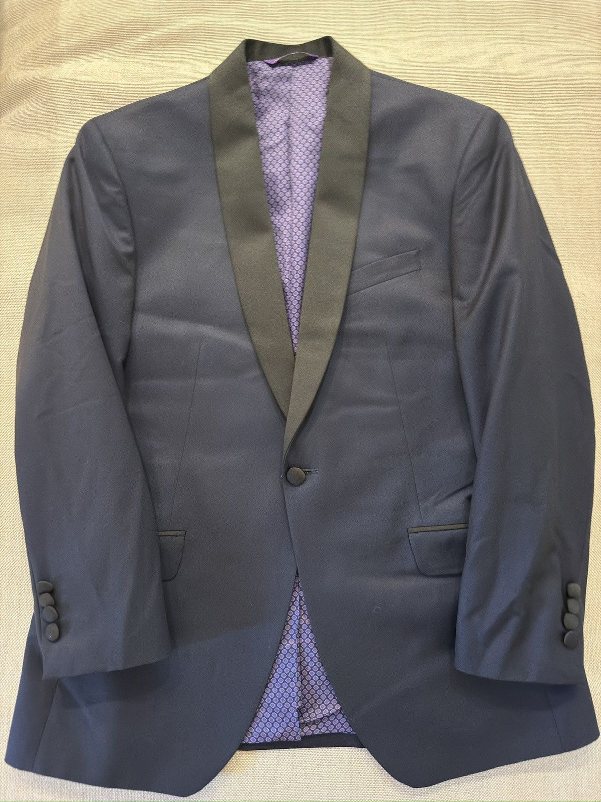 Ted Baker Ted Baker London Mohair Blend Navy Shawl Lapel Tuxedo 40S Size 40S - 6 Thumbnail