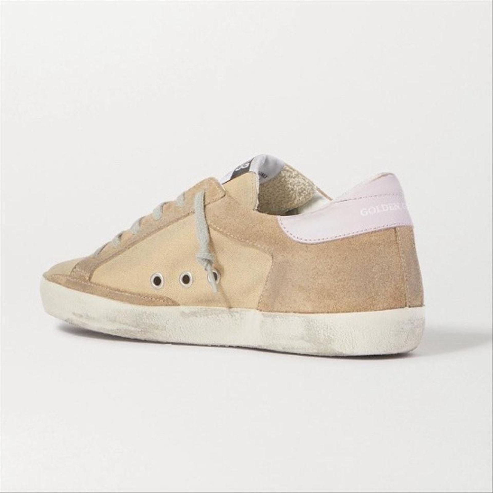 Golden Goose superstar distressed canvas and suede leather sneakers Size US 6 / IT 36 - 4 Thumbnail