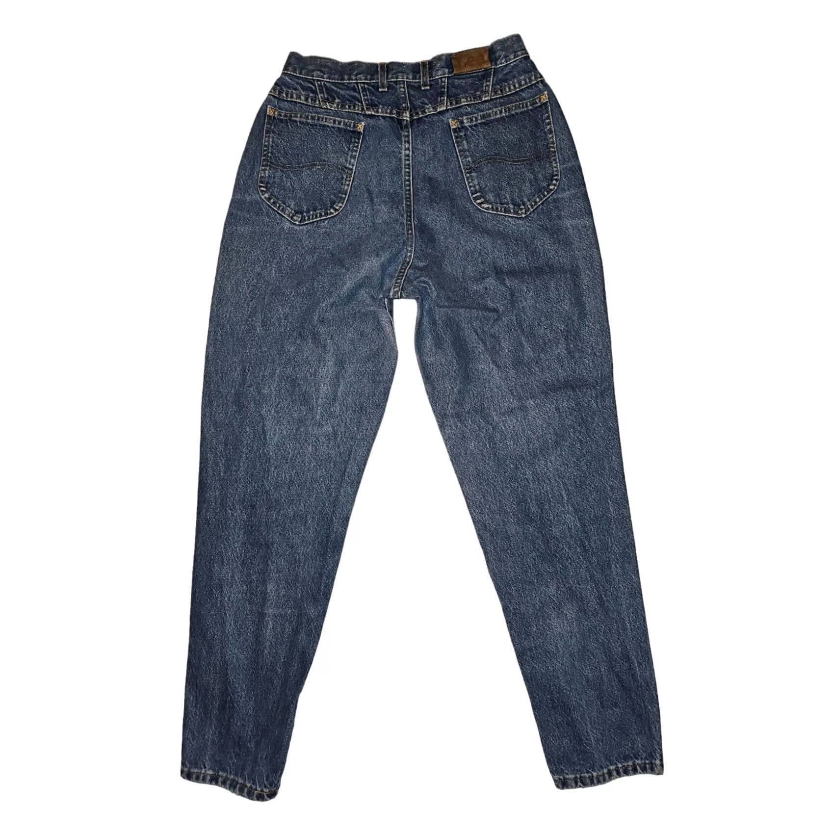 Lee VINTAGE Lee Tapered Jeans Women 16 Tall High Rise 90s Hipster Logo Blue Denim Size 38" / US 16 / IT 52 - 7 Thumbnail