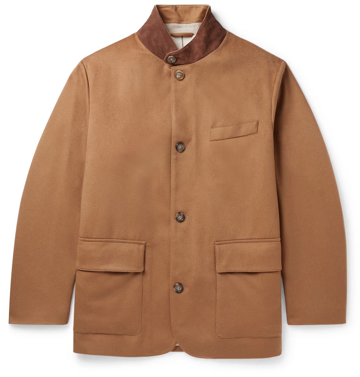 Loro Piana o1w1db10724 Roadster Suede-trimmed Cashmere Jacket in Brown Size US XXL / EU 58 / 5 - 1 Thumbnail