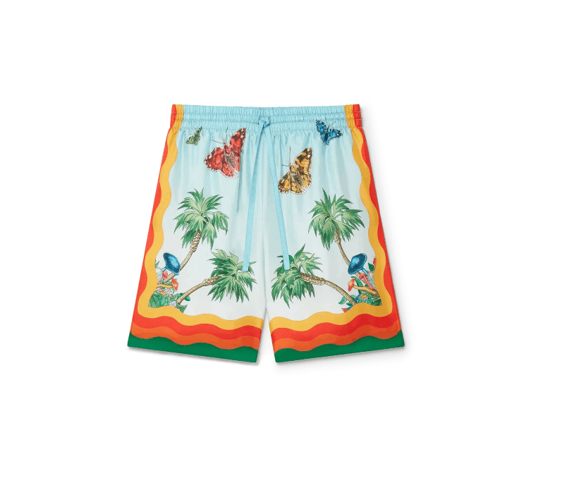 Casablanca o1mle0326 Drawstring Silk Shorts Palm Springs Tennis Club Size US 30 / EU 46 - 1 Thumbnail