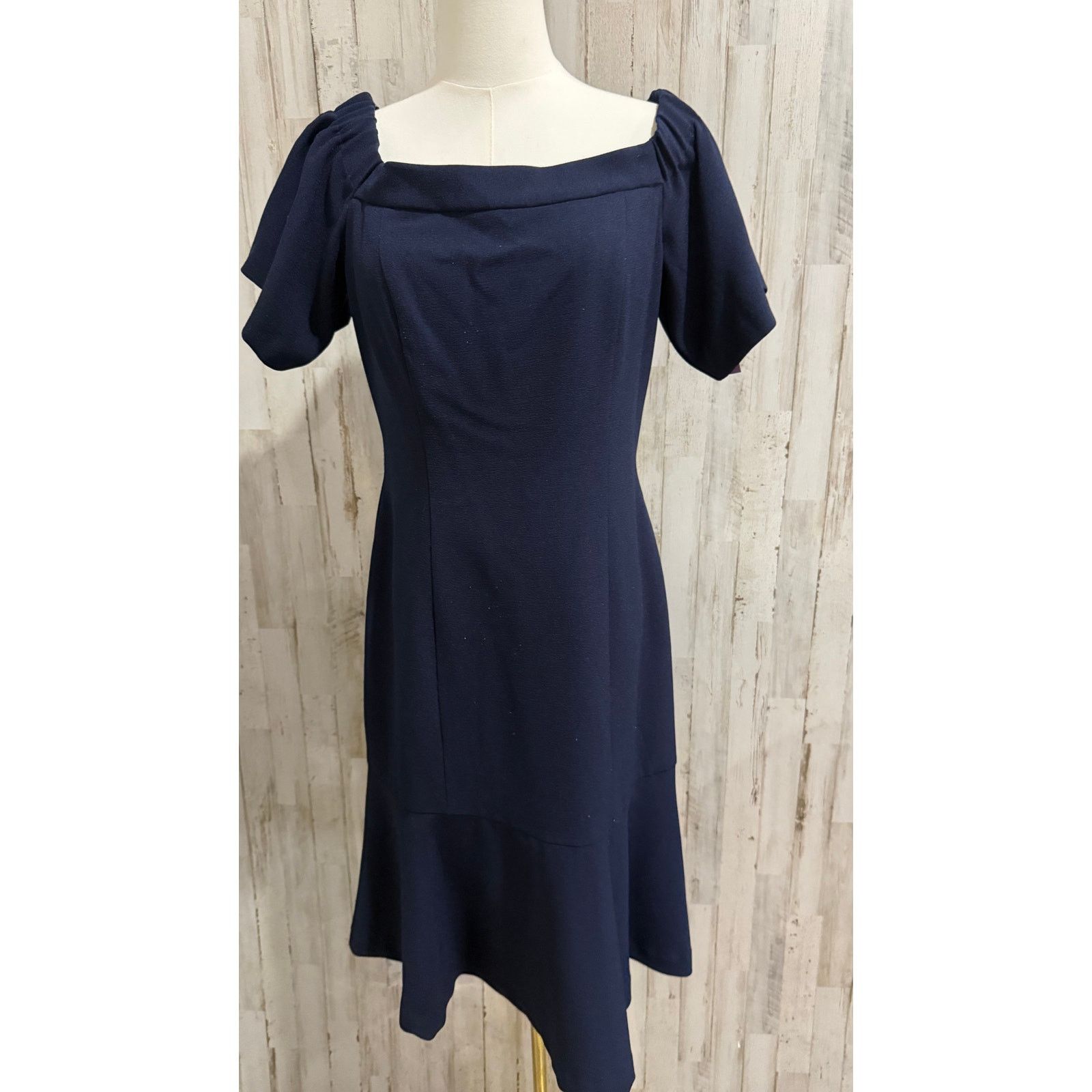 Vince Camuto Vince Camuto Dress Womens Size 8 Navy Blue Off Shoulder Midi Size M / US 6-8 / IT 42-44 - 2 Thumbnail
