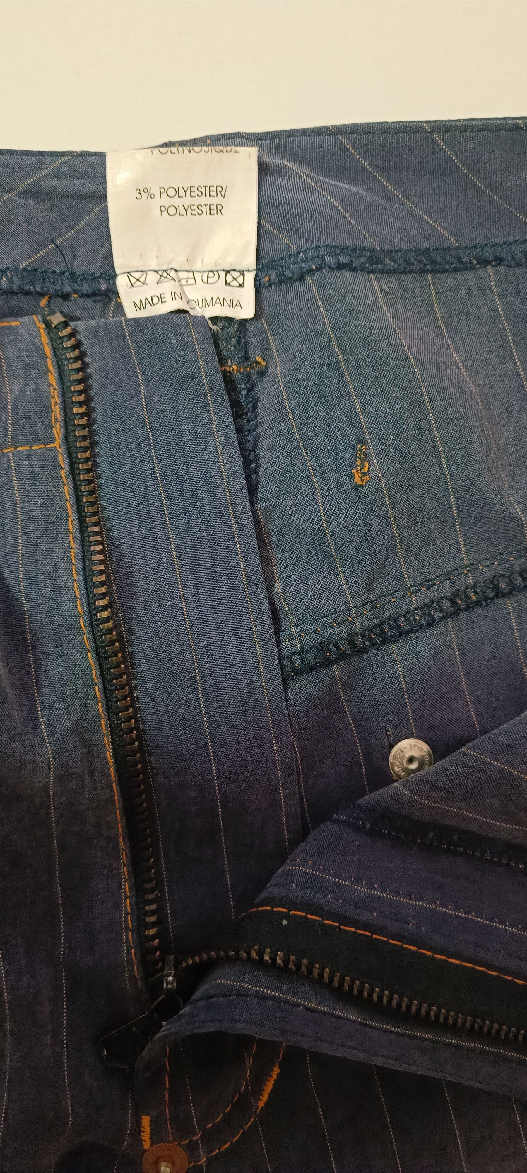 Jean Paul Gaultier Grayish blue pants with fine white vertical stripes Size 27" / US 4 / IT 40 - 7 Thumbnail