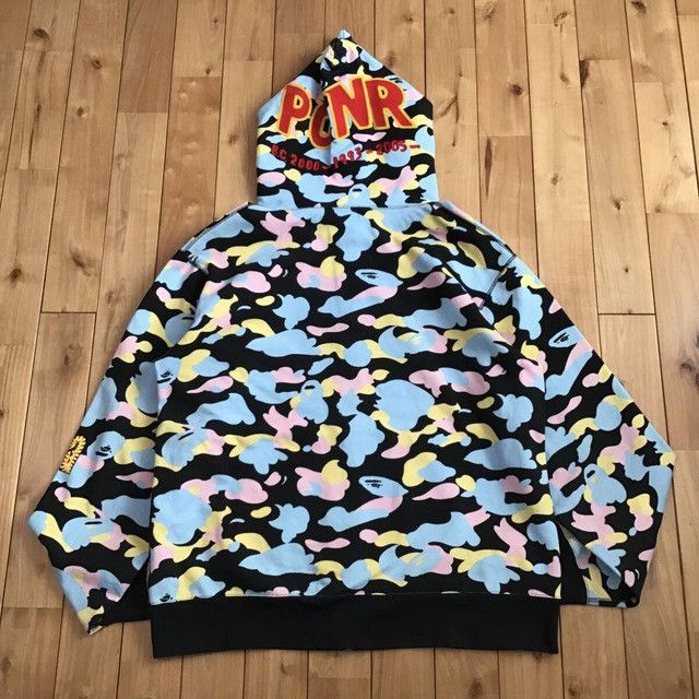 Bape BAPE Multi camo Shark Full Zip Hoodie cotton candy camo APE Size US XXL / EU 58 / 5 - 2 Thumbnail