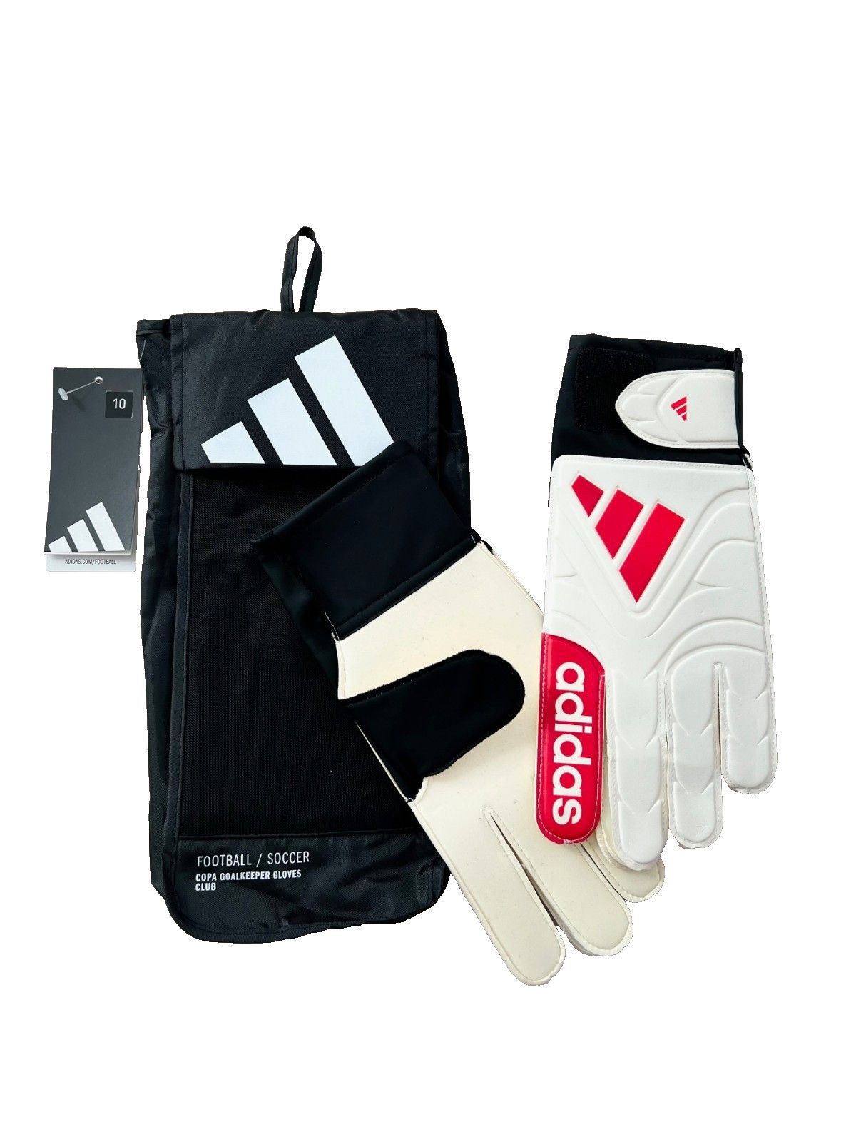 Adidas Adidas Goalie Soccer Gloves White/Lucid Red/Black ( 10 ) Size ONE SIZE - 4 Thumbnail