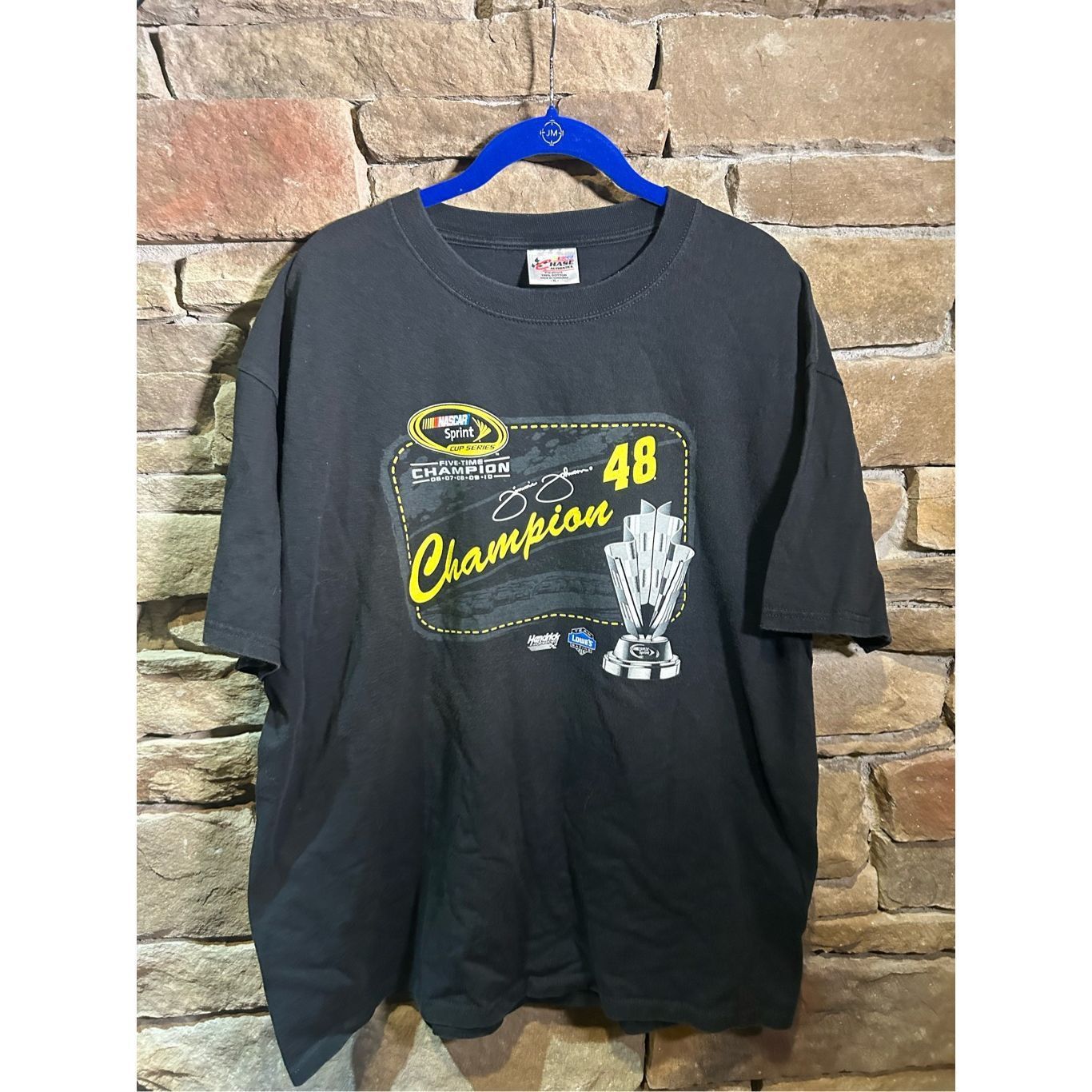 Vintage Size XL - Y2K Jimmie Johnson NASCAR Tshirt Fire Clean car Ch Size US XL / EU 56 / 4 - 1 Thumbnail