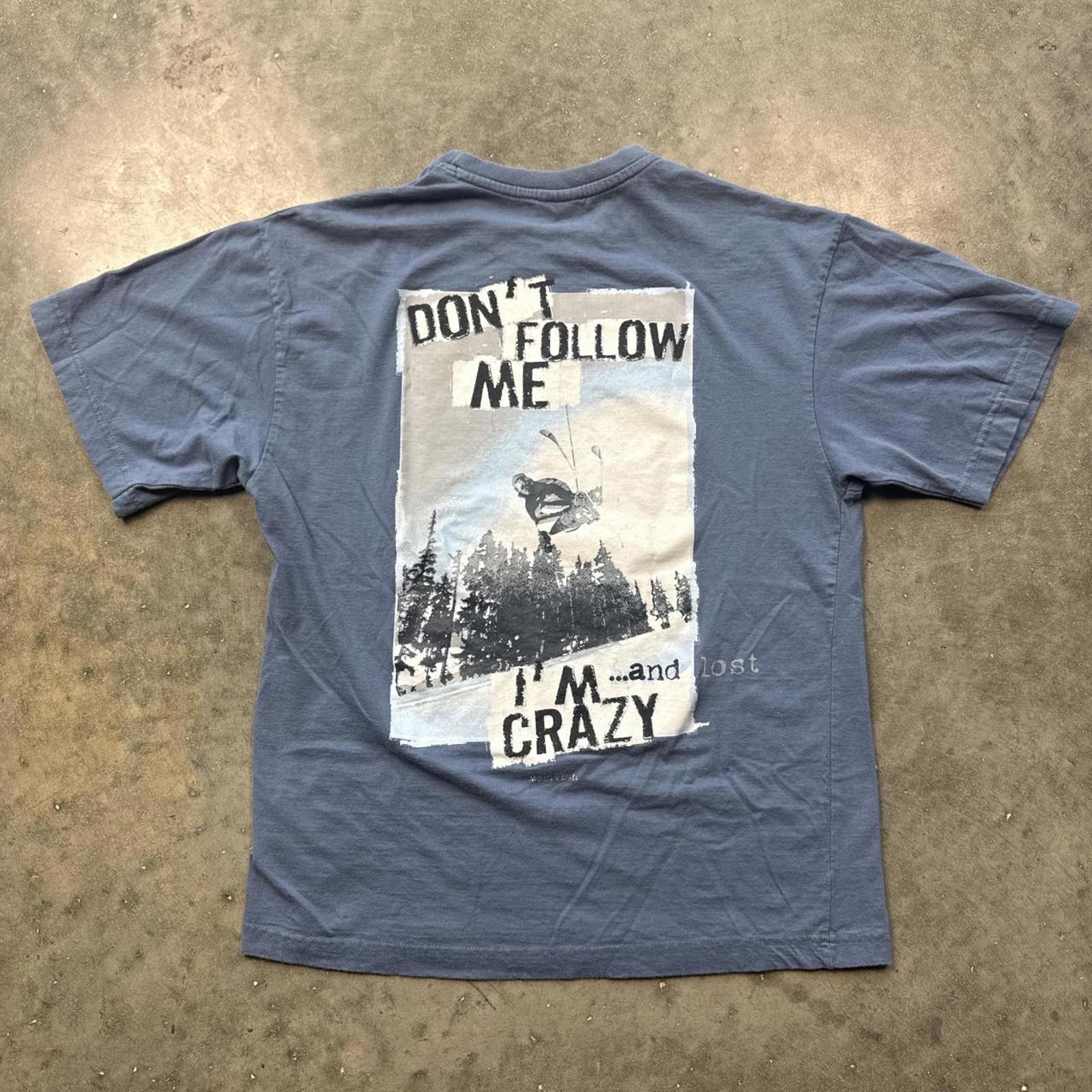 Other Blue Graphic Don't Follow Me I'm Lost Crazy Design T-Shirt Size US M / EU 48-50 / 2 - 2 Thumbnail