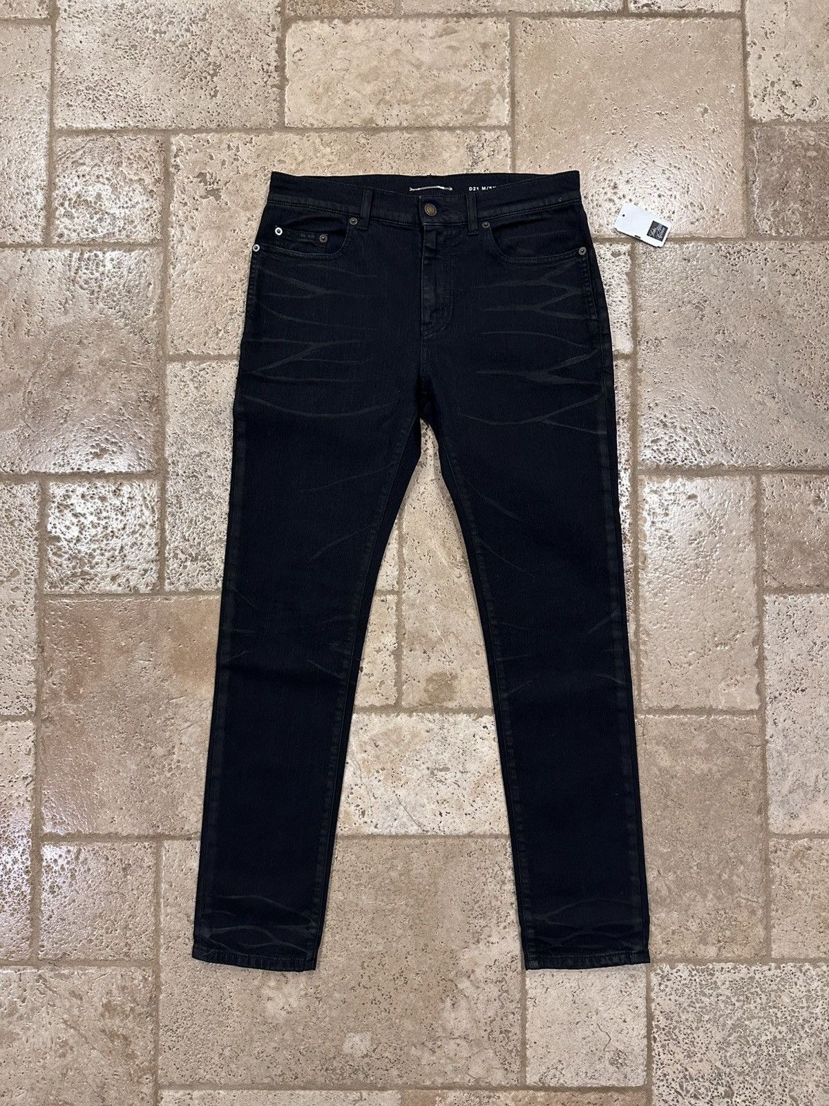 Saint Laurent Paris x Vaccarello D21 Black Coated Denim