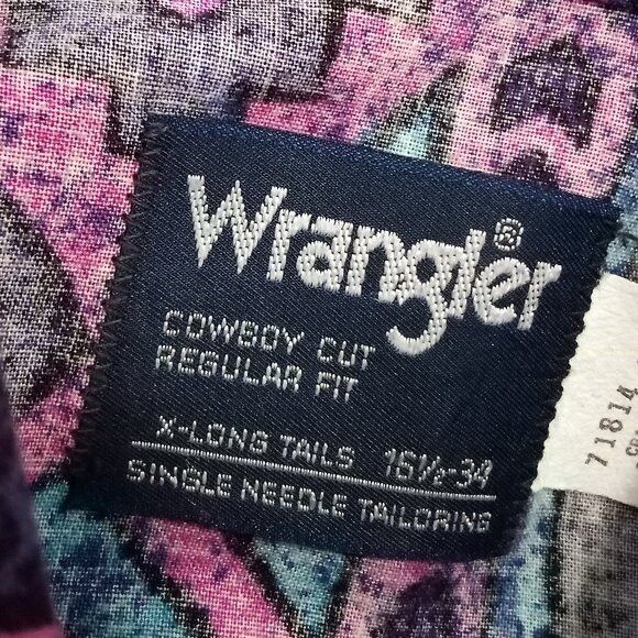 Wrangler Vintage Wrangler Brushpopper Aztec Cowboy Cut Snap Shirt Size US XL / EU 56 / 4 - 3 Thumbnail