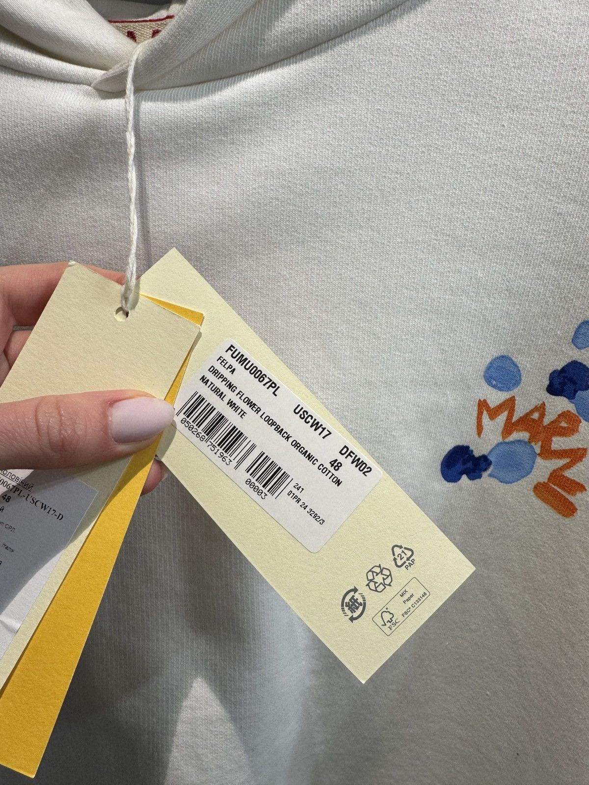Marni Last Size Marni Logo Graphic Printed Cotton Hoodie Size US XL / EU 56 / 4 - 6 Thumbnail