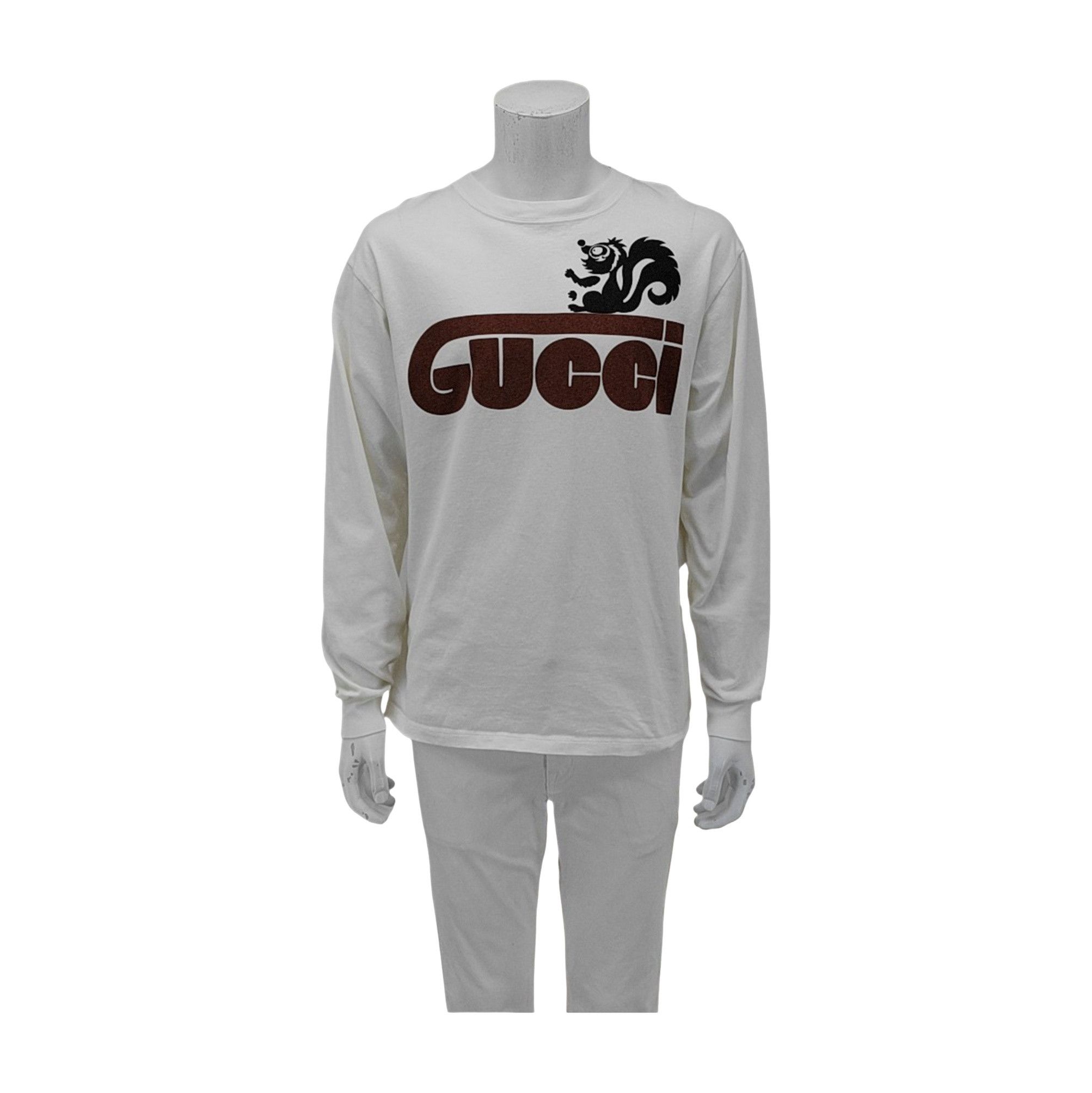 Gucci Gucci Skunk Graphic Logo Long Sleeve T-Shirt Size S Size US S / EU 44-46 / 1 - 1 Thumbnail