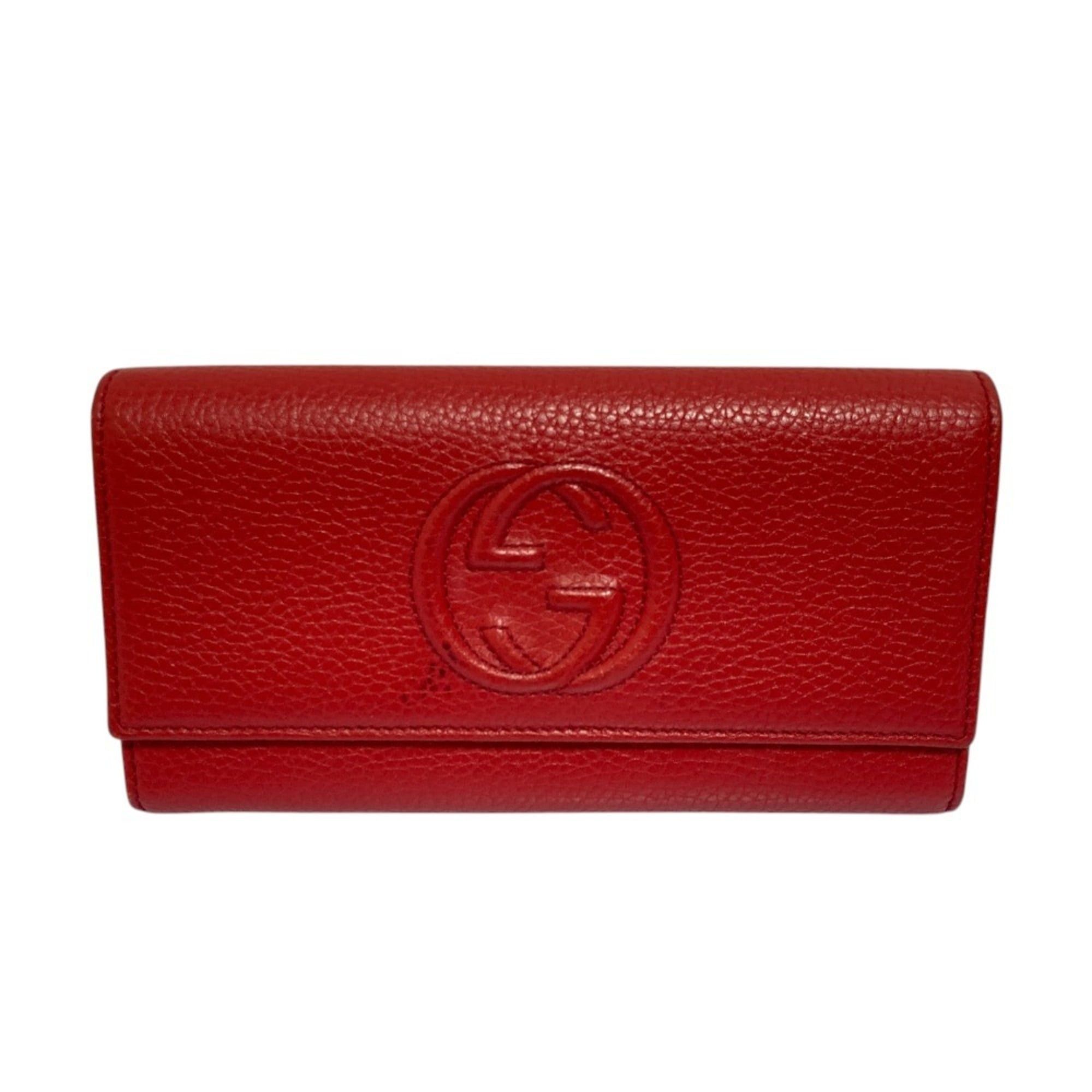 Gucci GUCCI Soho Leather Long Wallet (598206, Red) - Men's & Women's Size ONE SIZE - 1 Thumbnail