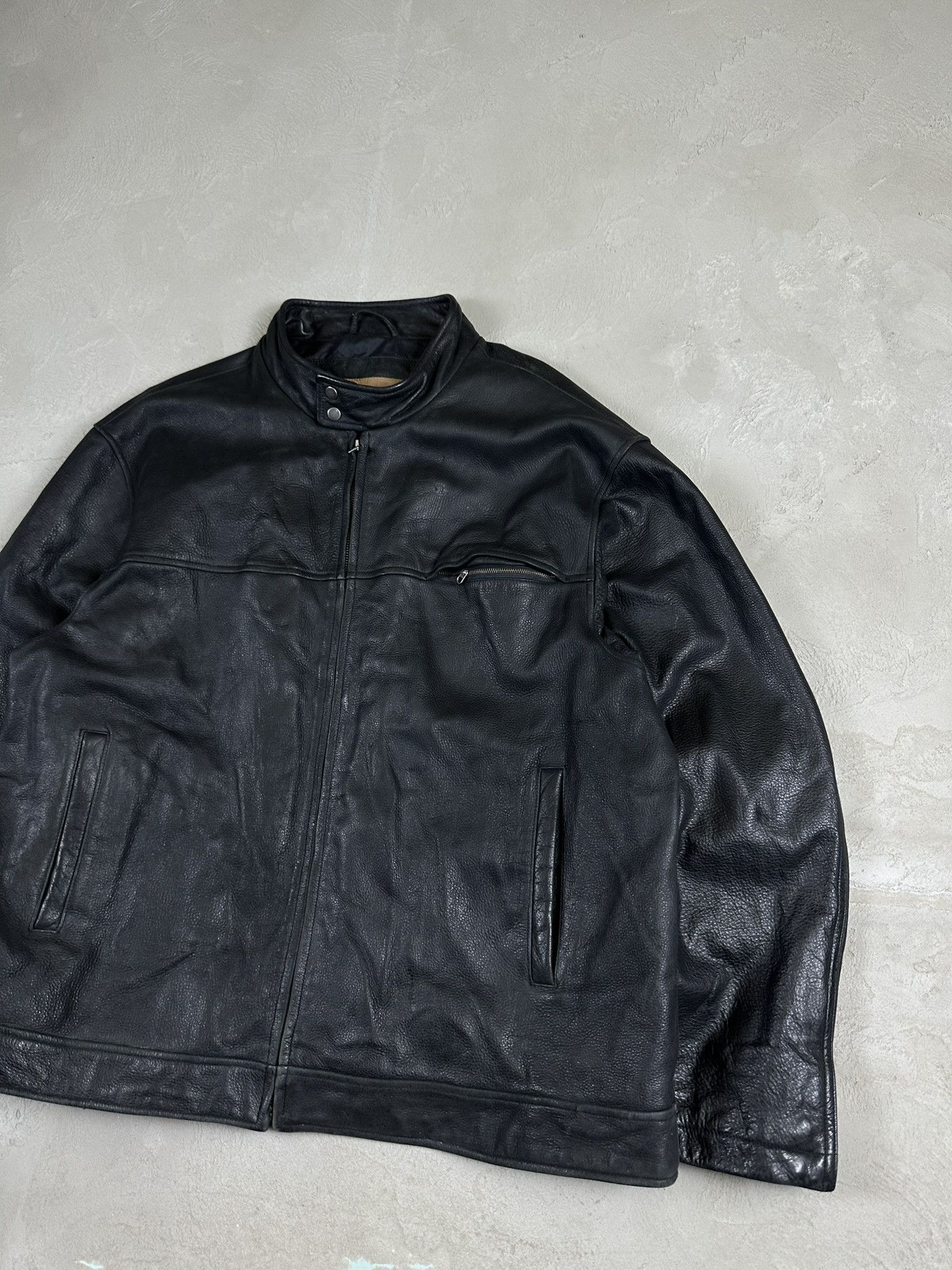 Timberland 00s Vintage Timberland Real Leather Boxy Bomber Jacket Size US XXL / EU 58 / 5 - 3 Thumbnail