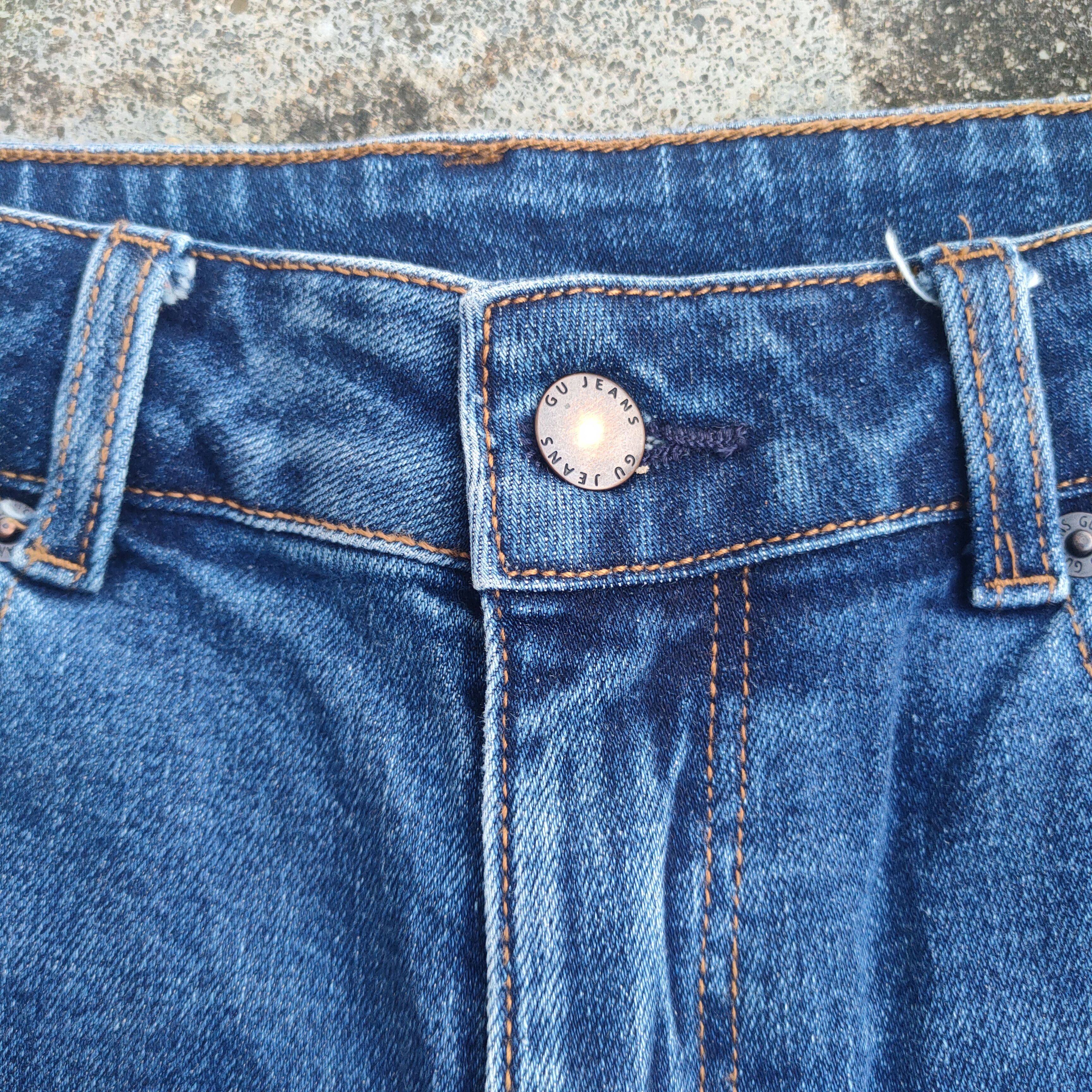 GU FLARE VINTAGE GU BOOTCUT JEANS FADED DENIM PANTS Size US 27 - 5 Thumbnail