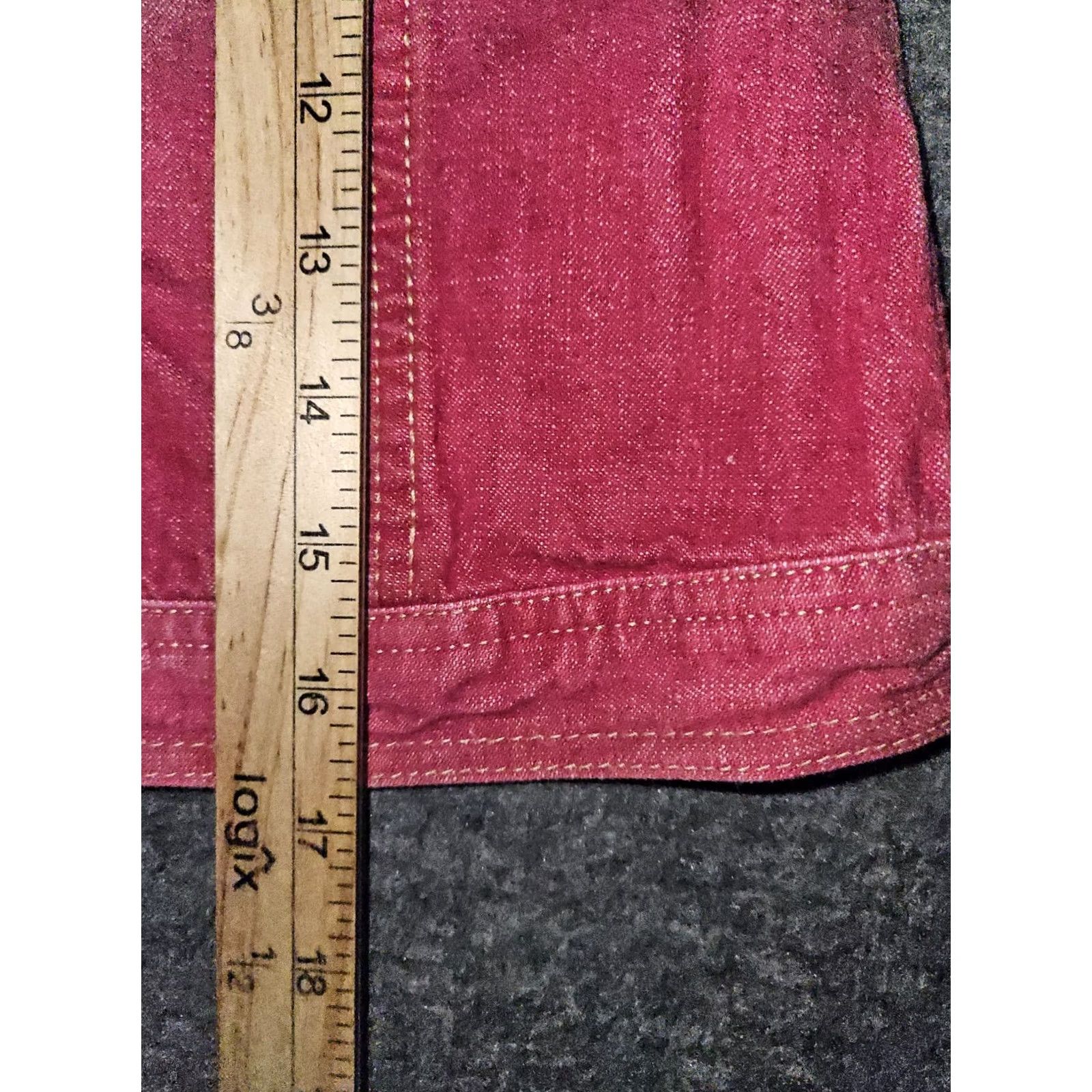 Tommy Hilfiger Tommy Hilfiger Jacket Juniors M Red Denim Cropped Casual Button Up Womens Small/Medium? Size M / US 6-8 / IT 42-44 - 7 Thumbnail