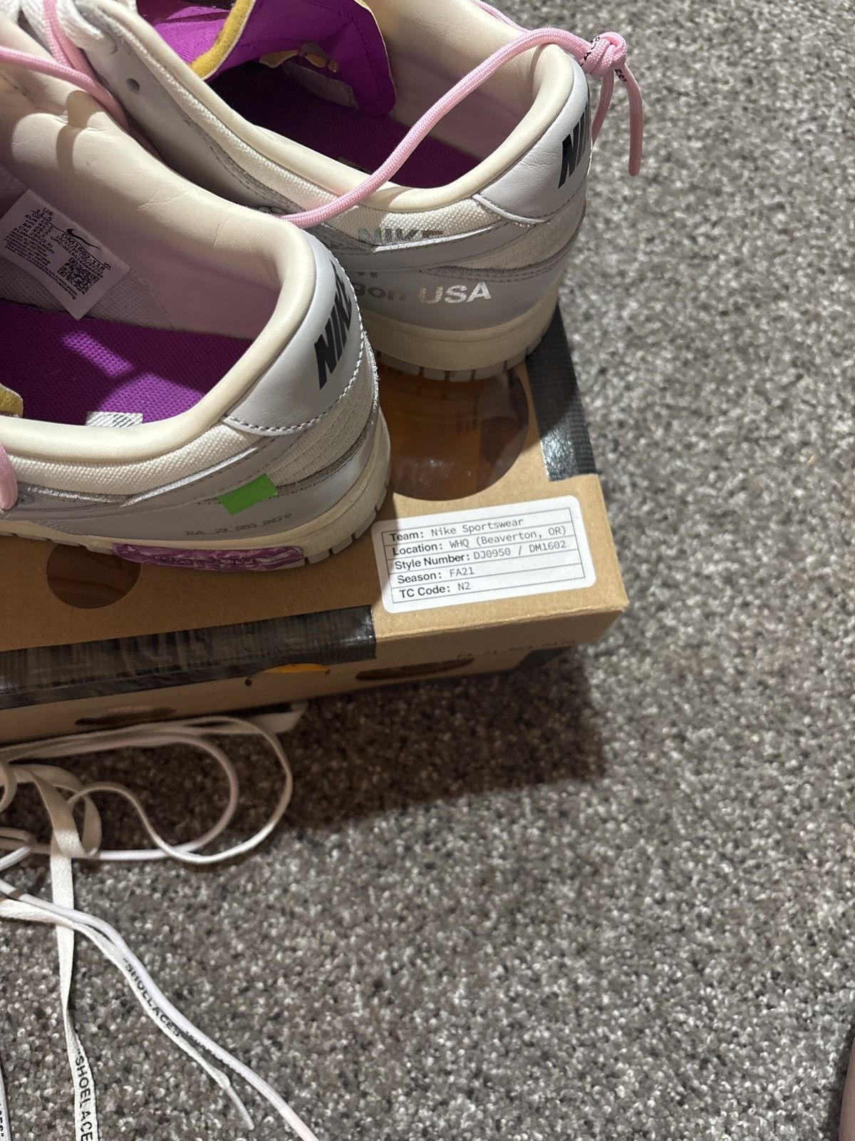 Nike × Off-White Off-white Nike dunk Lot 3 of 50 Size US 11.5 / EU 44-45 - 6 Thumbnail