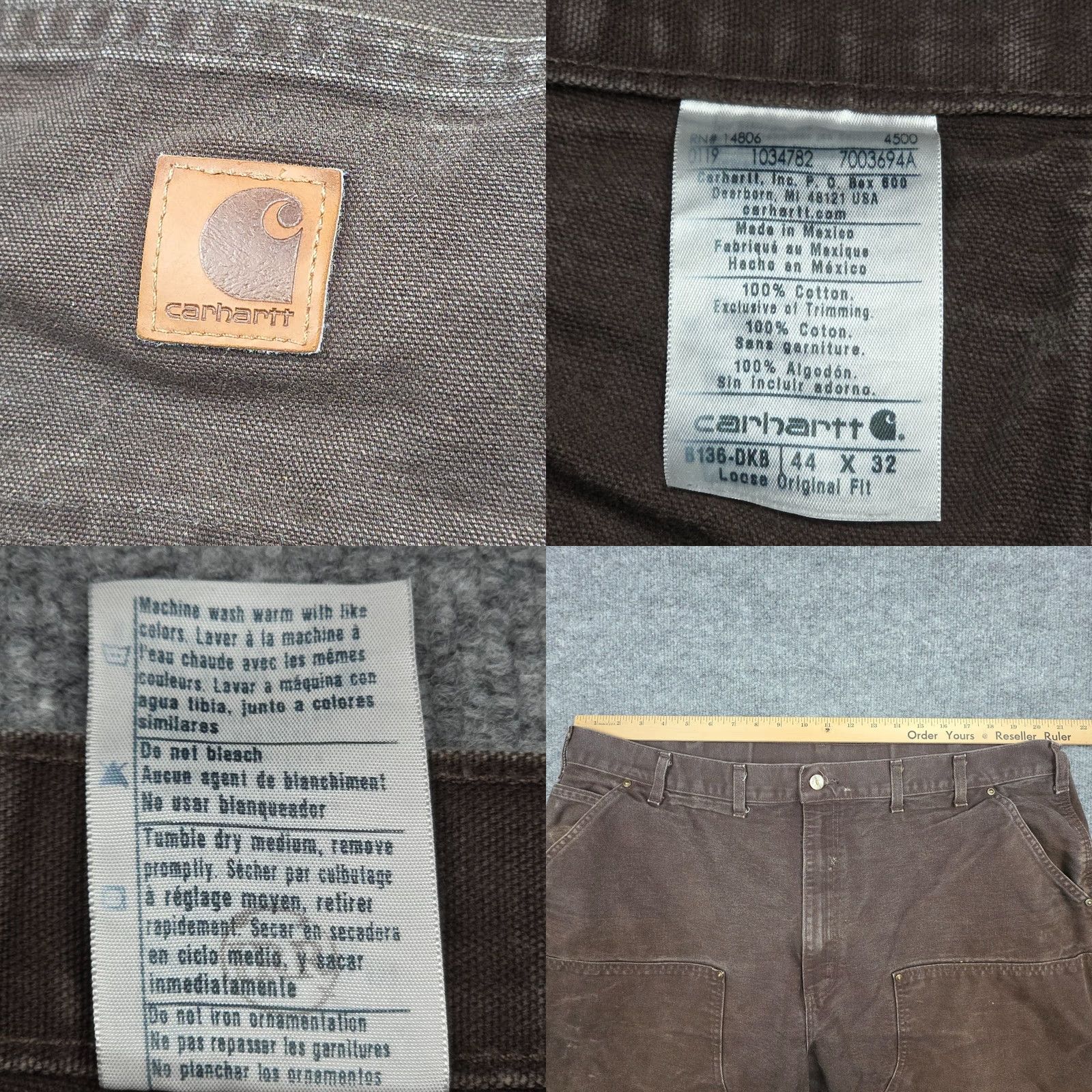 Carhartt Carhartt Pants Men 40 x 29.5 Brown Distress Double Knee Canvas Straight Fit Regular 5-Pocket Workwear Casual Carhartt B136 Size US 40 / EU 56 - 9 Thumbnail