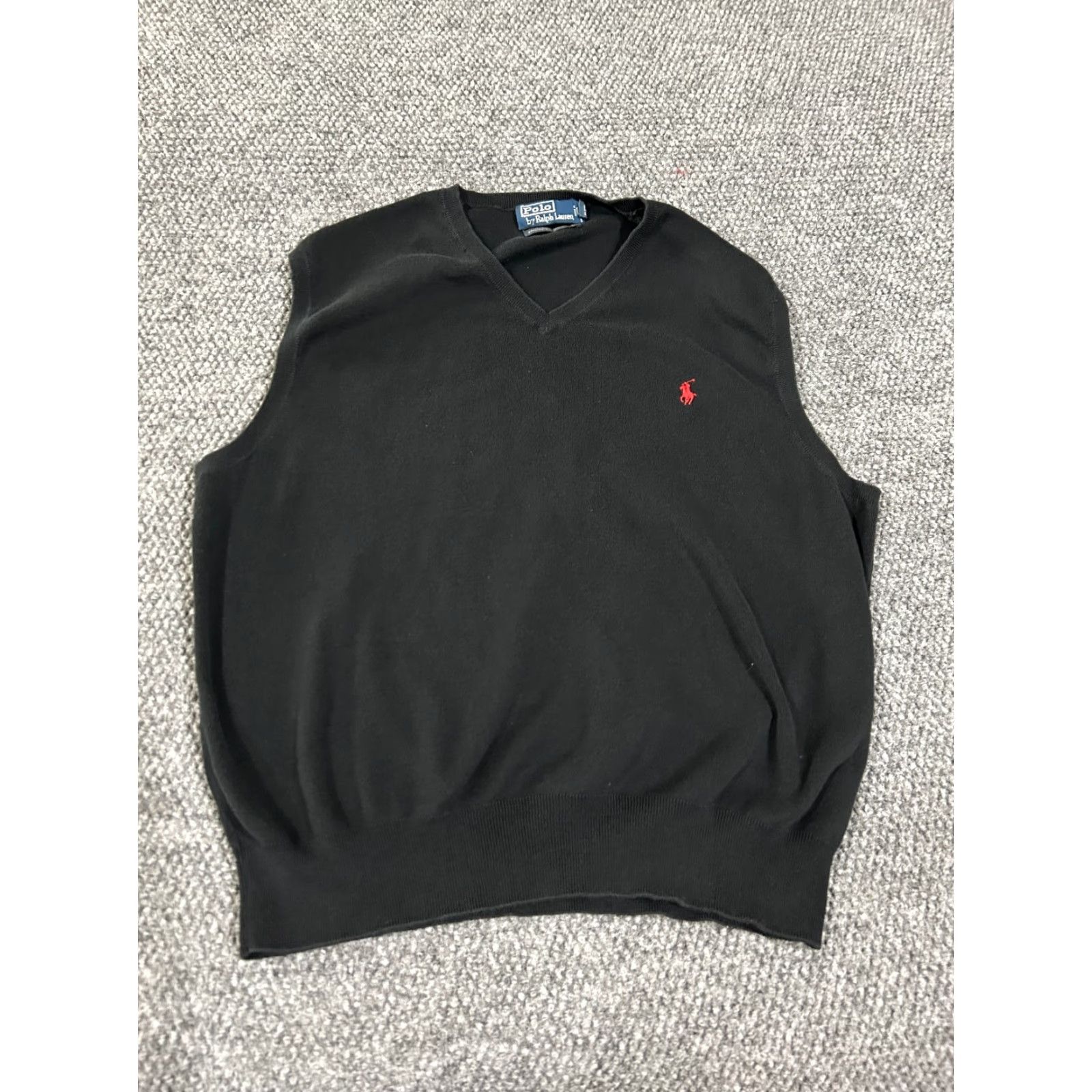 Polo Ralph Lauren Polo Ralph Lauren Vest Sweater Mens XL Black Cotton Knit Zipper Logo V-Neck Preppy Classic Size US XL / EU 56 / 4 - 2 Thumbnail