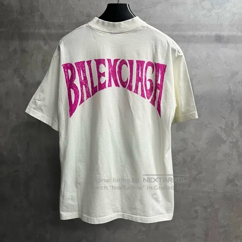 Balenciaga Balenciaga Off-white hand-painted letter beach pattern pri Size US XS / EU 42 / 0 - 2 Thumbnail