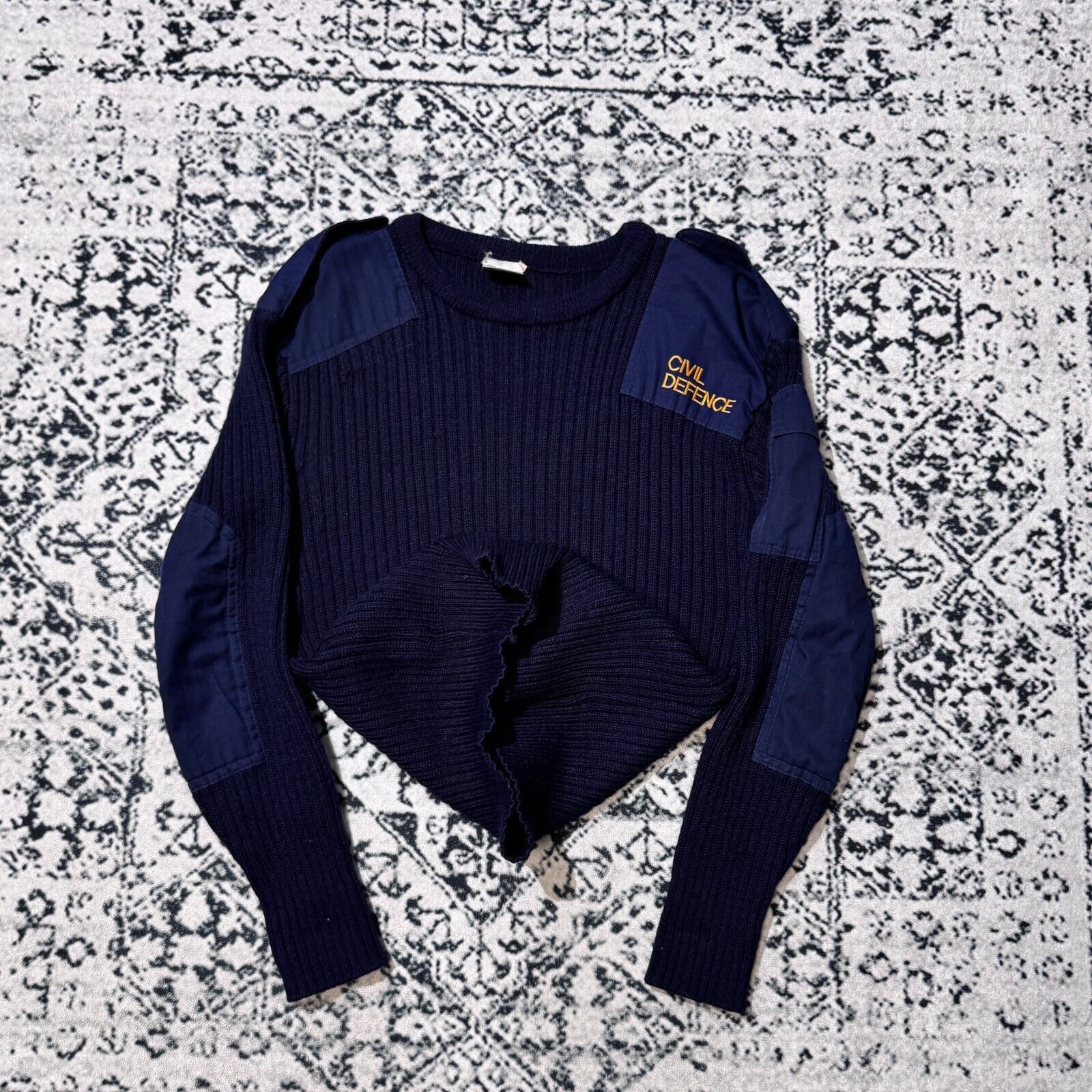 Vintage Vintage Blue Navy Wool Sweater Size L Plissed Civil Defence Size US L / EU 52-54 / 3 - 12 Thumbnail