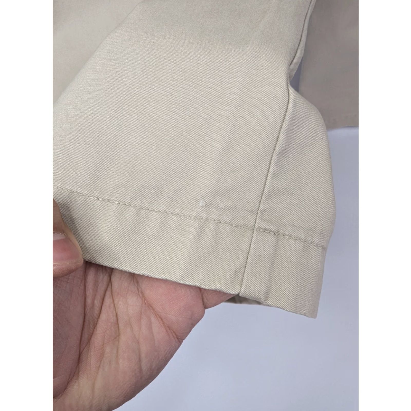 Vintage LL Bean Khakis Flat Front Men's 36x30 Beige 100% Supima Cotton Trousers 0DBM9 Size US 36 / EU 52 - 6 Thumbnail