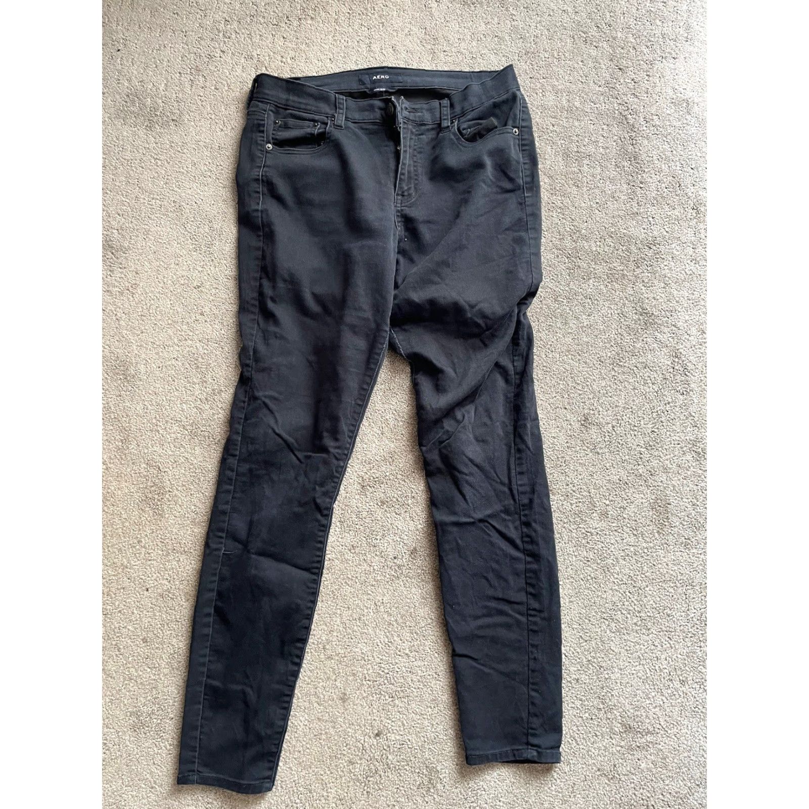 Vintage Aero Jeans Skinny High Rise Stretch Size 8 Black Women Long Size 30" / US 8 / IT 44 - 3 Thumbnail