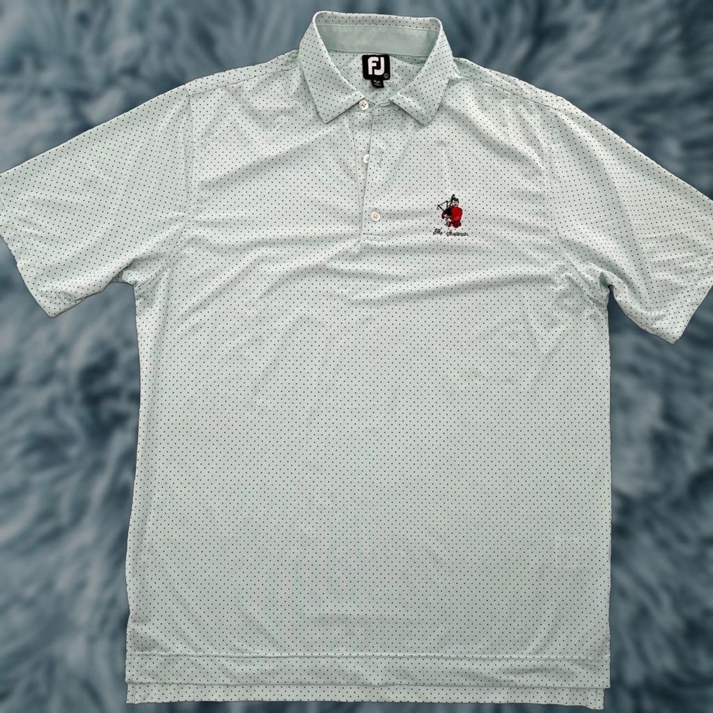 Footjoy FootJoy Polo Shirt Adult Large Mens Polo Golf The Scotsman Logo Green Polka Dot Breathable All Seasons Stretch Athletic Regular Size US L / EU 52-54 / 3 - 1 Thumbnail