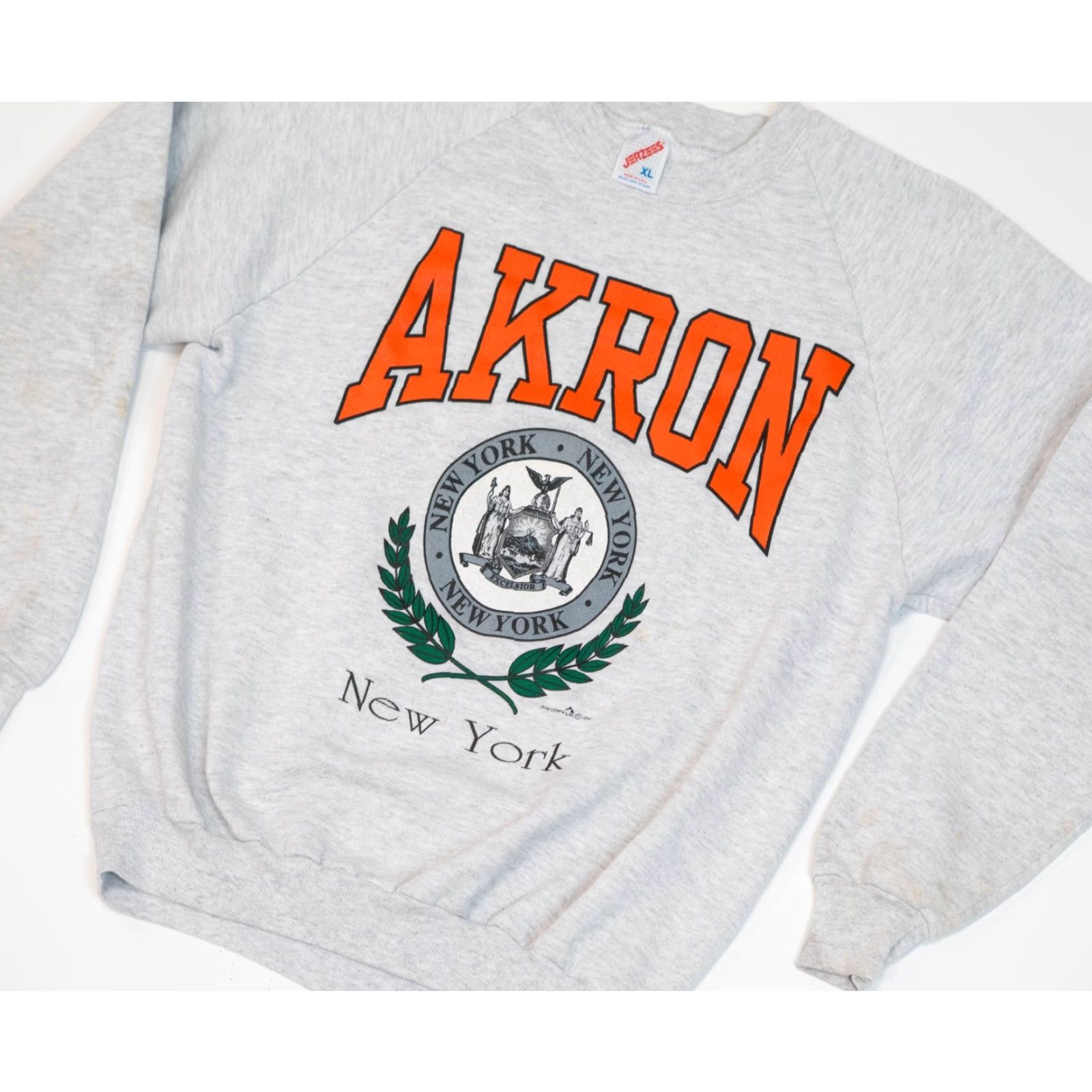 Jerzees VINTAGE University Of Akron Sweatshirt Men’s XL Gray 80s Pullover Crew Neck USA NCAA College Wear Size US XL / EU 56 / 4 - 3 Thumbnail