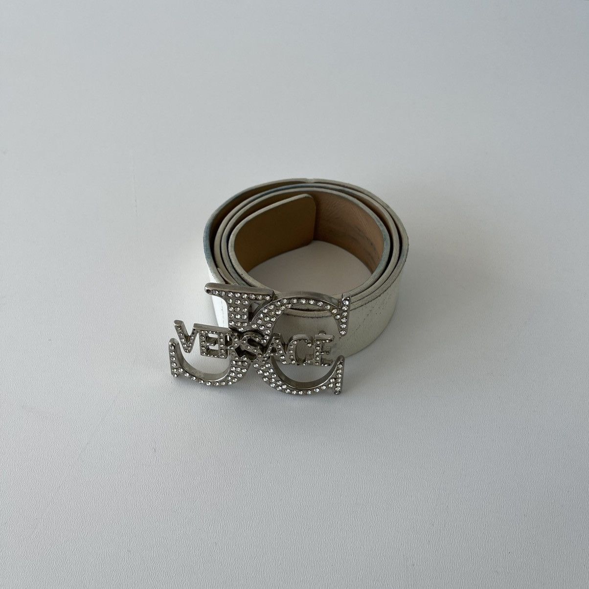 Versace Jeans Couture Versace Jeans Couture 100% WX Belt White NV5FP8 80714 Size 32 - 3 Thumbnail