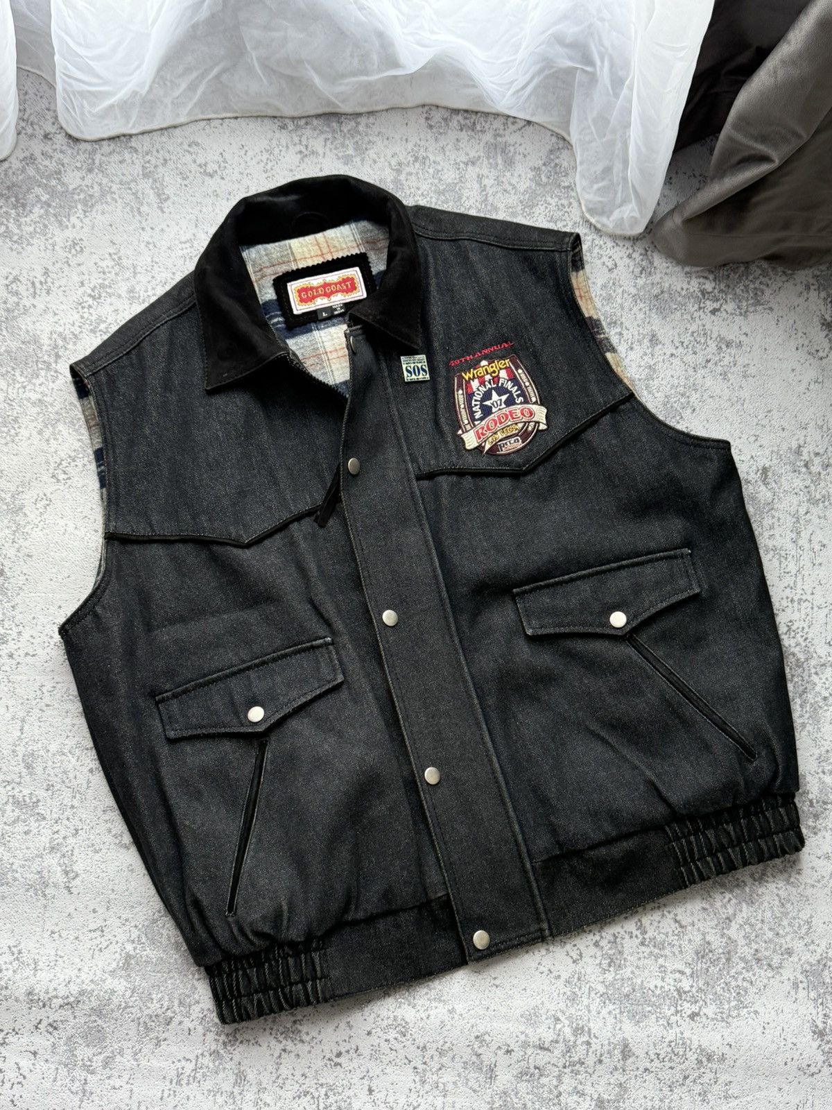 Wrangler Rare Gold Coast Wrangler ‘07 Rodeo Las Vegas Biker Vest Size US L / EU 52-54 / 3 - 1 Thumbnail
