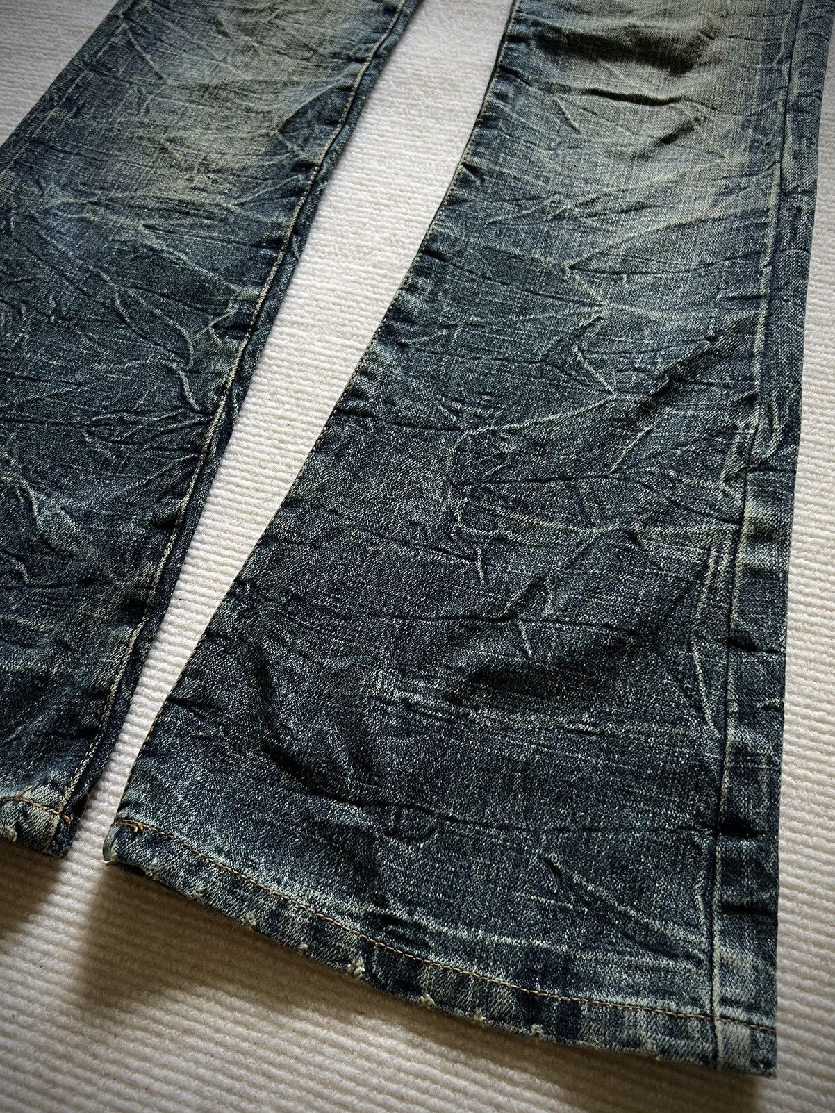 If Six Was Nine Press Low Rise Distressed Flare Jeans 2000s–Y2K(Unisex fit) Size US 29 - 5 Thumbnail