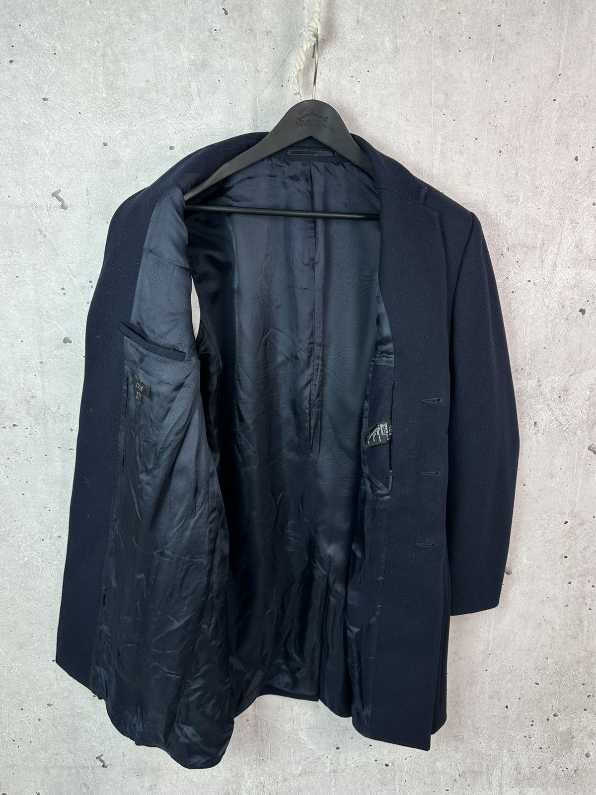 Cos COS Wool Navy Blue Three-Buttons Long Sleeve Men’s Coat Size US L / EU 52-54 / 3 - 6 Thumbnail