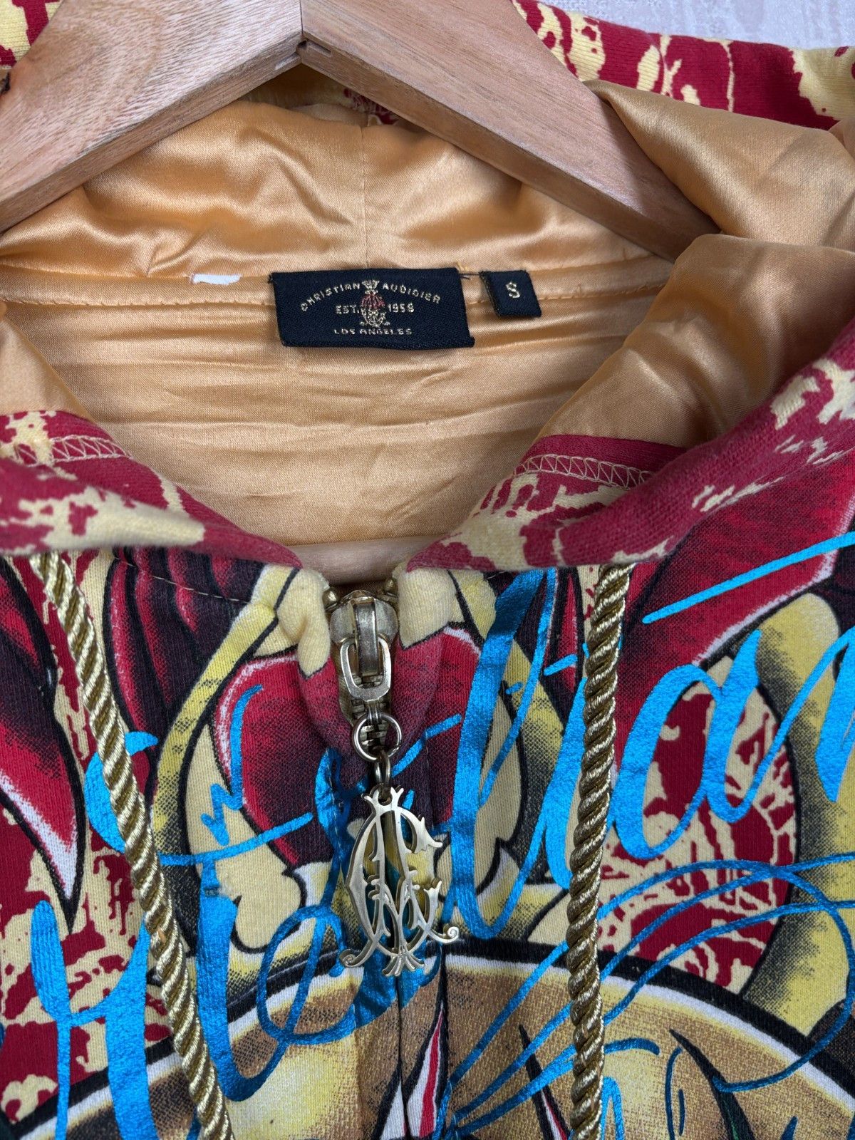 Christian Audigier Vintage Christian Audigier Over Print Zip Hoodie Ed Hardy Size US S / EU 44-46 / 1 - 6 Thumbnail