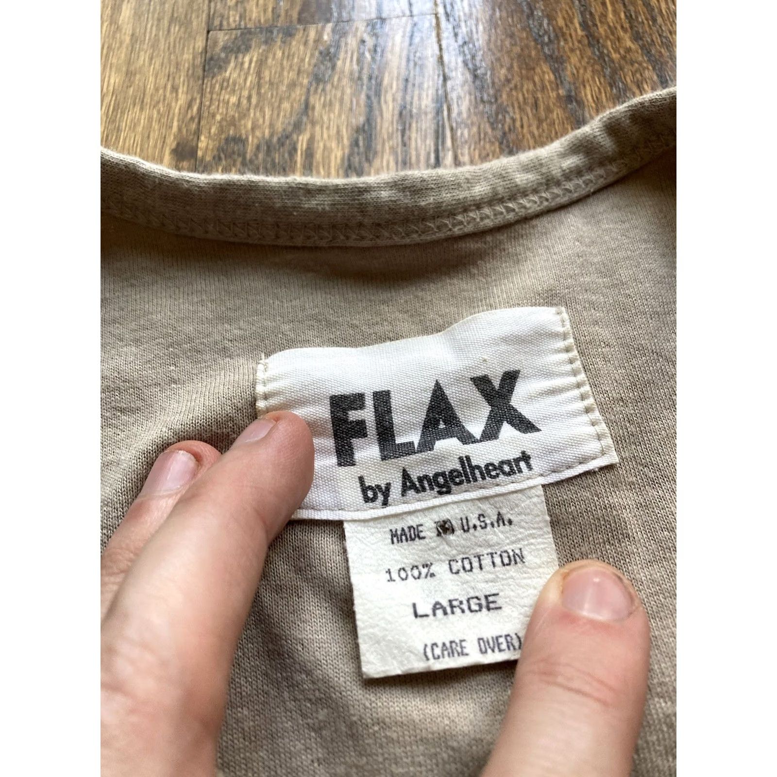 FLAX FLAX 2 Piece Set Womens Large Long Sleeve Top + Skirt Beige Cotton Minimalist Beach Bohemian Classic Size L / US 10 / IT 46 - 3 Thumbnail