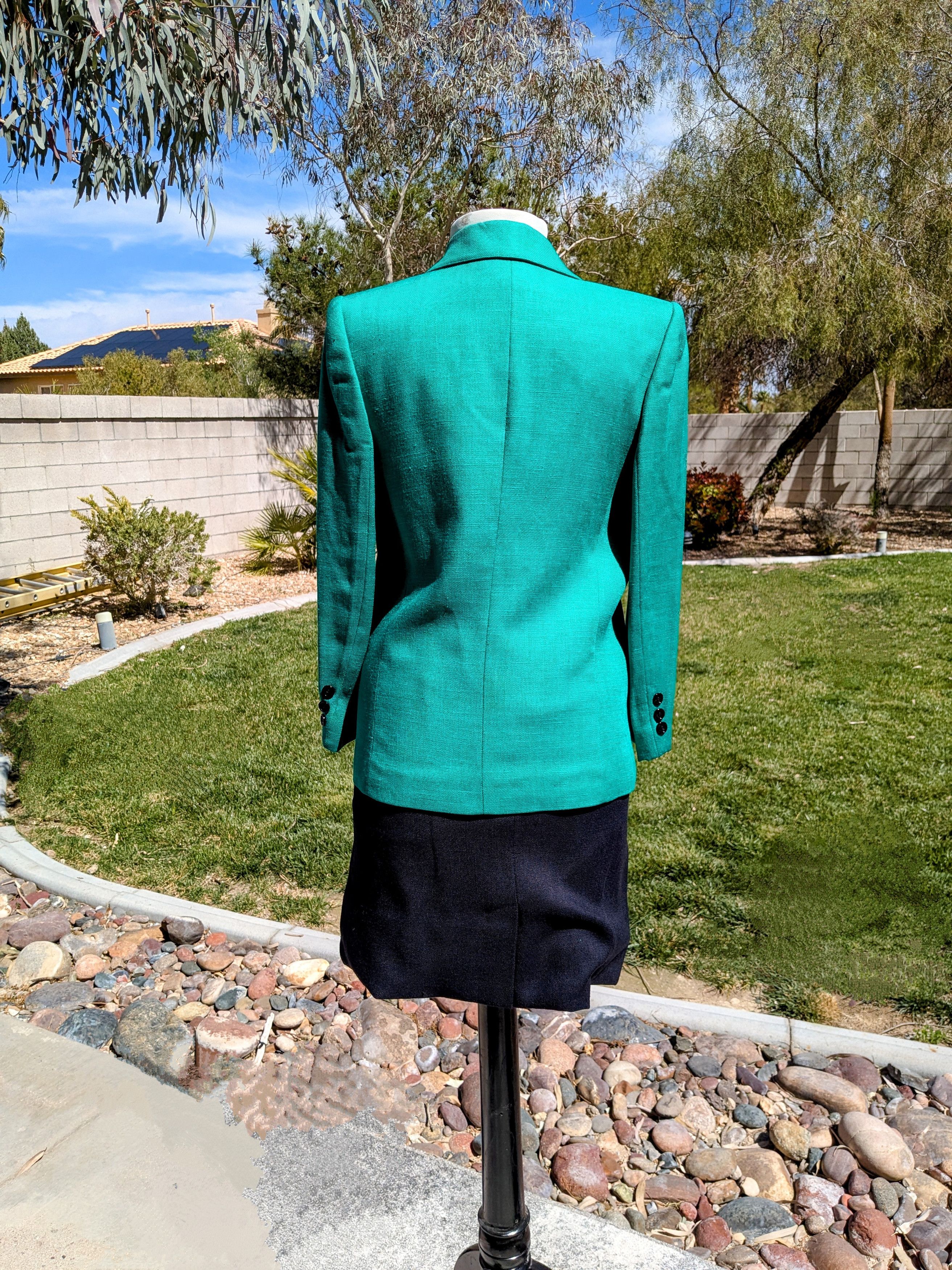 Vintage Vintage 1980s Double Breasted Jacket+Skirt 2pc Petite Outfit Size M / US 6-8 / IT 42-44 - 4 Thumbnail