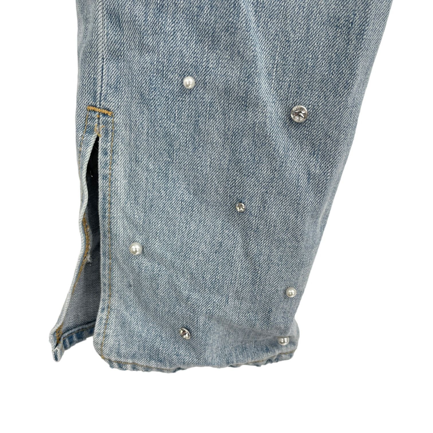 Jonathan Simkhai Jonathan Simkhai Distressed Studded Pearl Boyfriend Jeans 24 Size 24" / US 00 / IT 34 - 5 Thumbnail