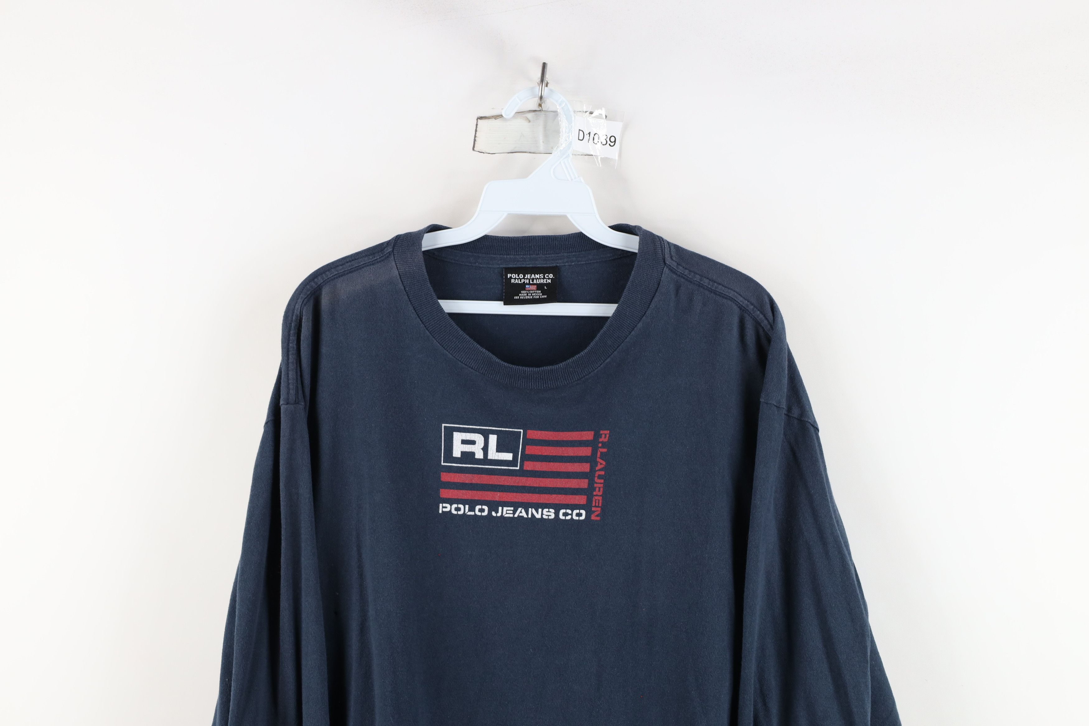 Ralph Lauren × Vintage Vintage 90s Ralph Lauren Spell Out Flag Long Sleeve T-Shirt Size US L / EU 52-54 / 3 - 2 Thumbnail