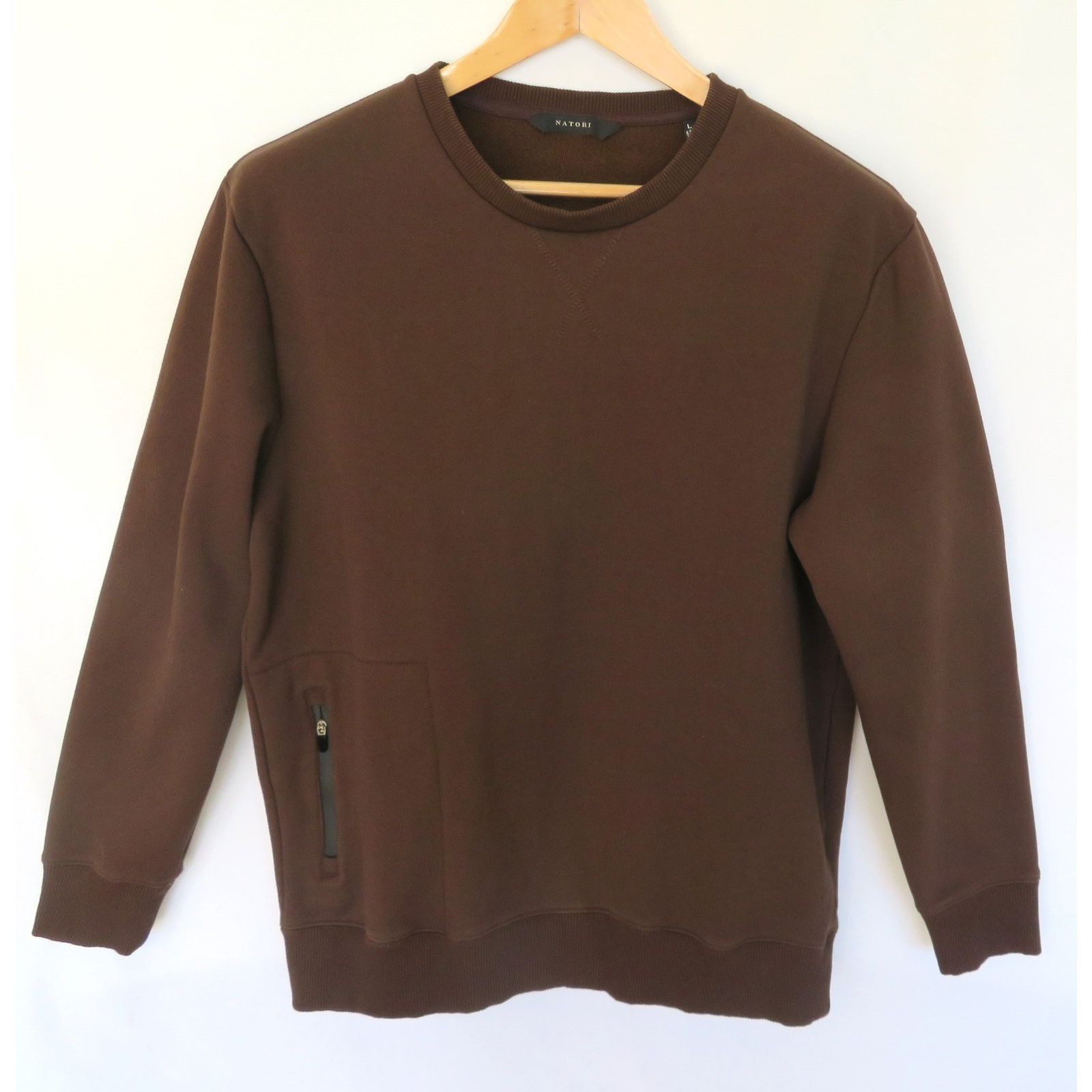 Other NATORI Bagani Men L Brown Zipper Pocket Crew Neck Sweatshirt Size US L / EU 52-54 / 3 - 1 Thumbnail