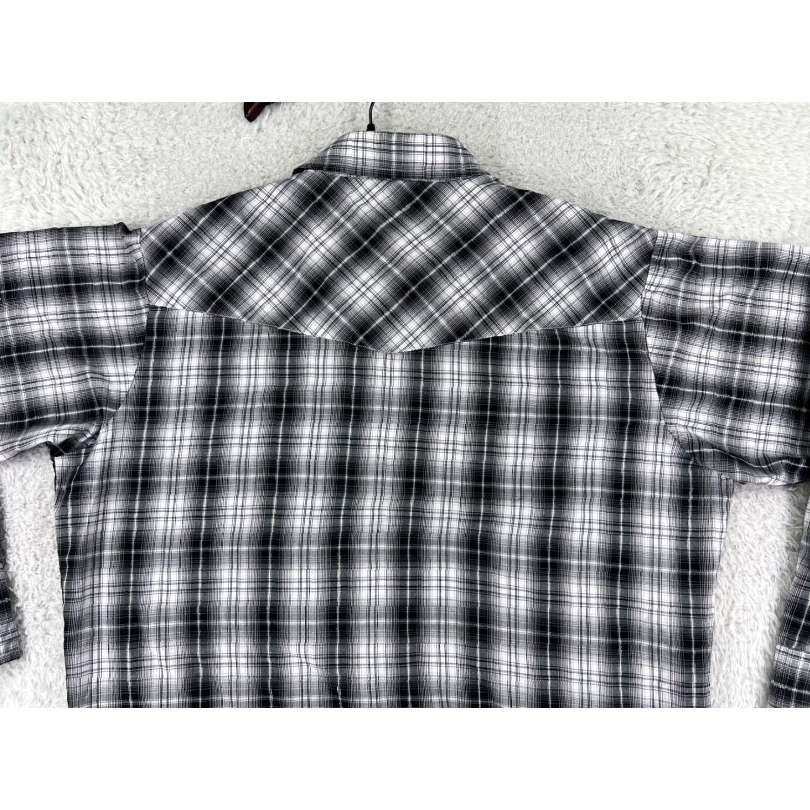 Vintage ELY Cattleman Shirt Mens Large Gray Plaid Western Pearl Snap Long Sleeve Size US L / EU 52-54 / 3 - 7 Thumbnail