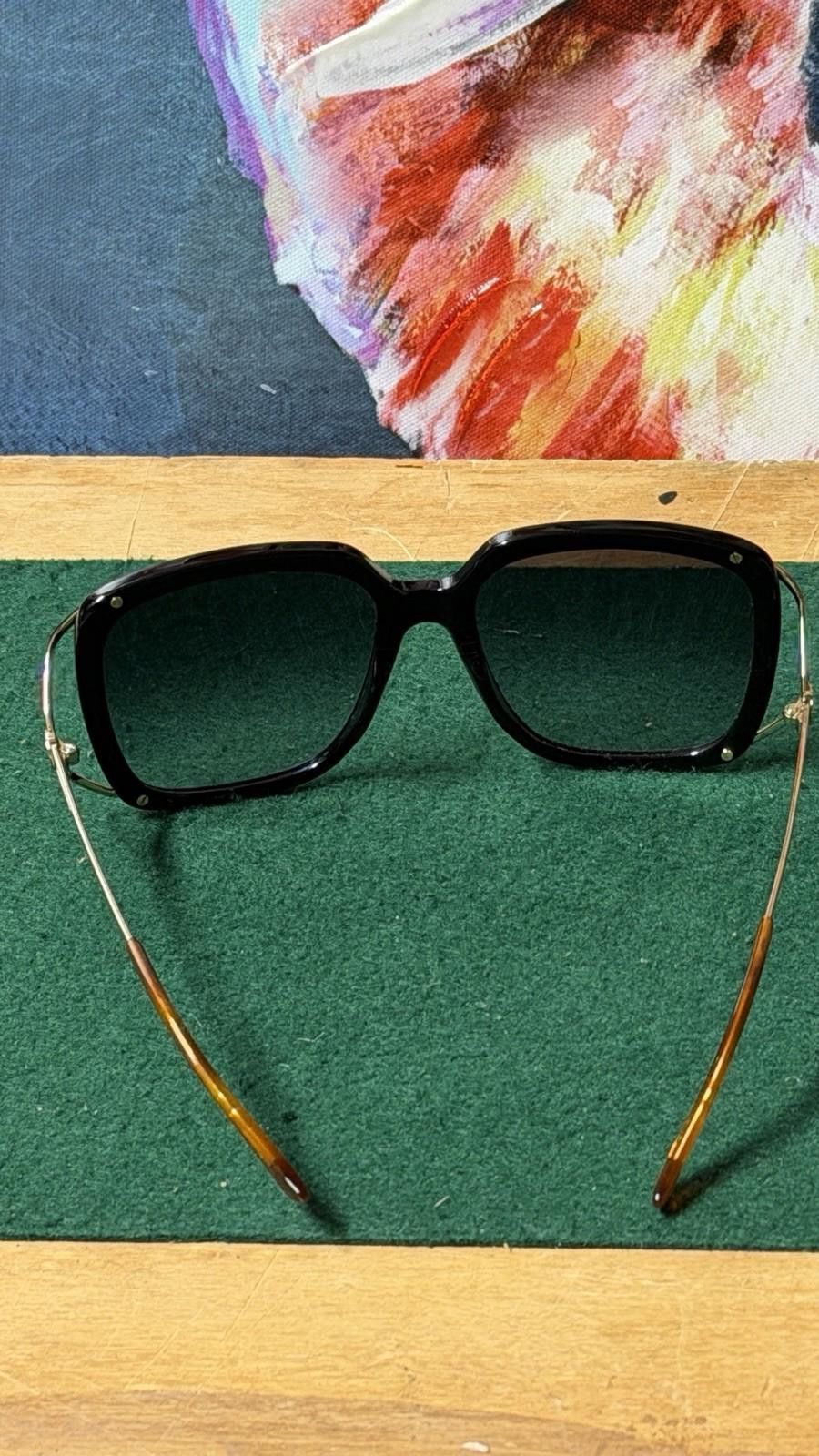 Gucci Gucci GG0647S Sunglasses Black Gold Green Lenses Italy Size ONE SIZE - 6 Thumbnail