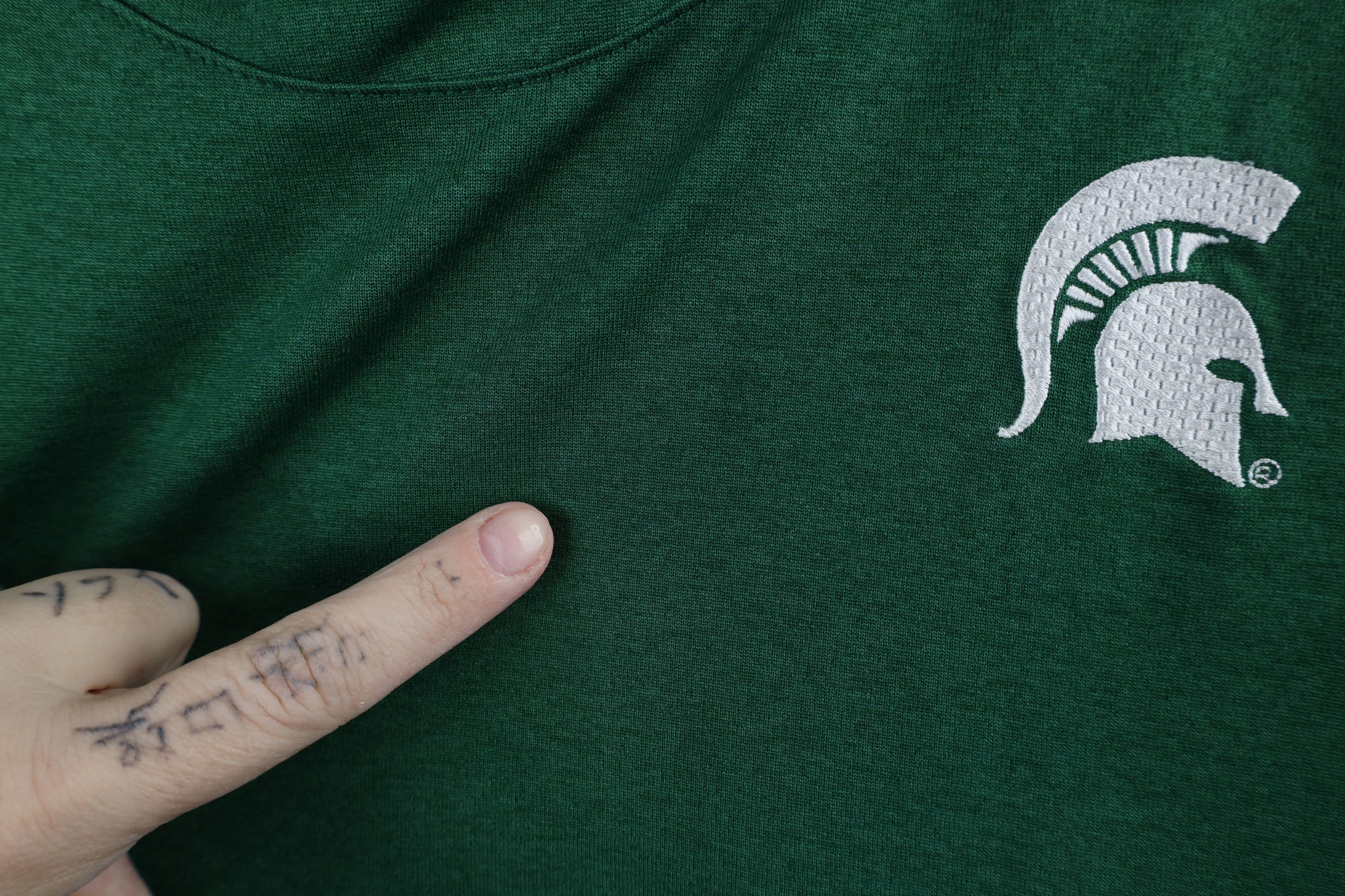 Nike × Vintage Vintage Nike Mini Swoosh Michigan State University T-Shirt Size US XL / EU 56 / 4 - 6 Thumbnail